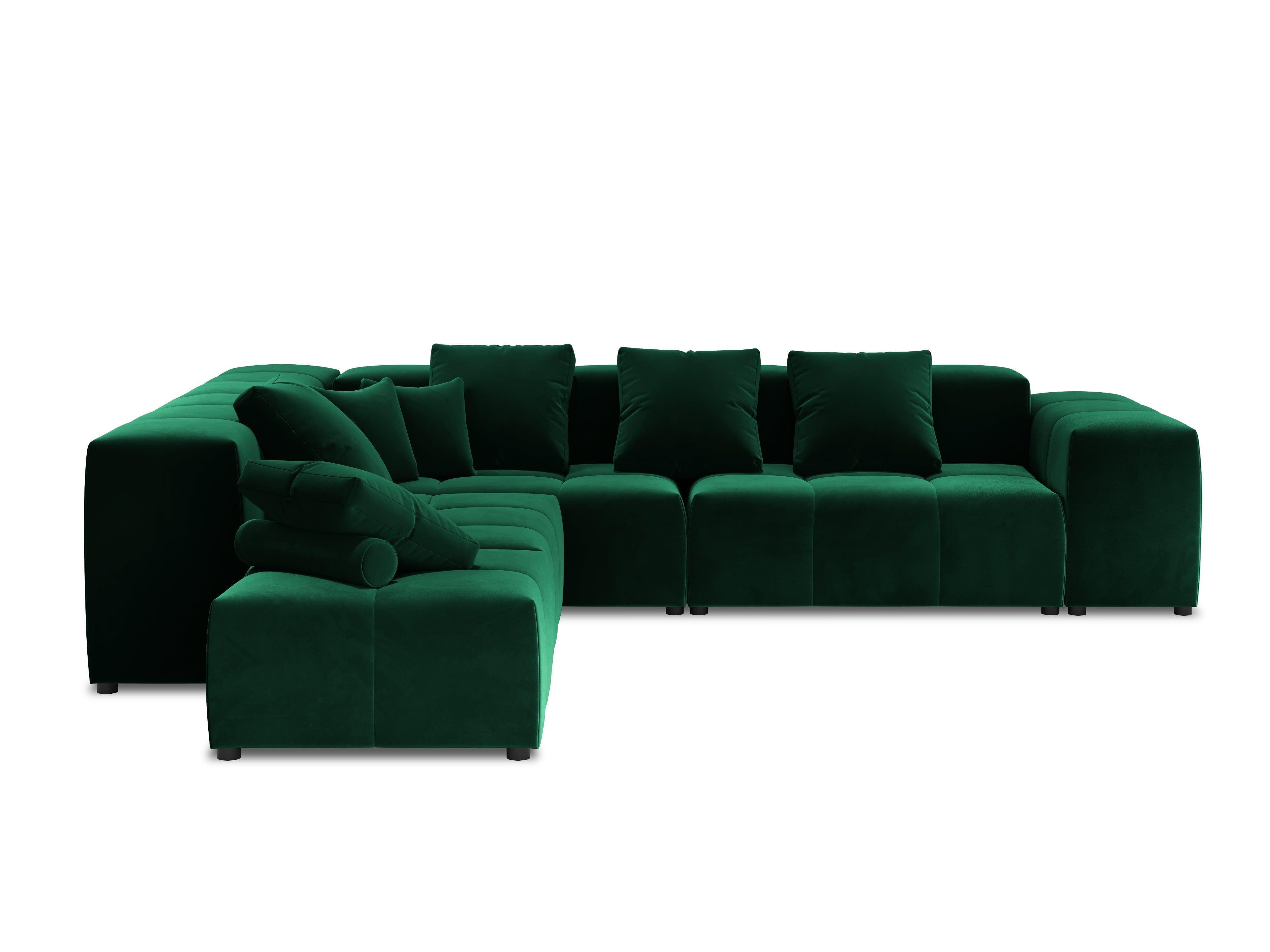 Narożnik modułowy aksamitny duży 5-osobowy ROME zielony Cosmopolitan Design Eye on Design