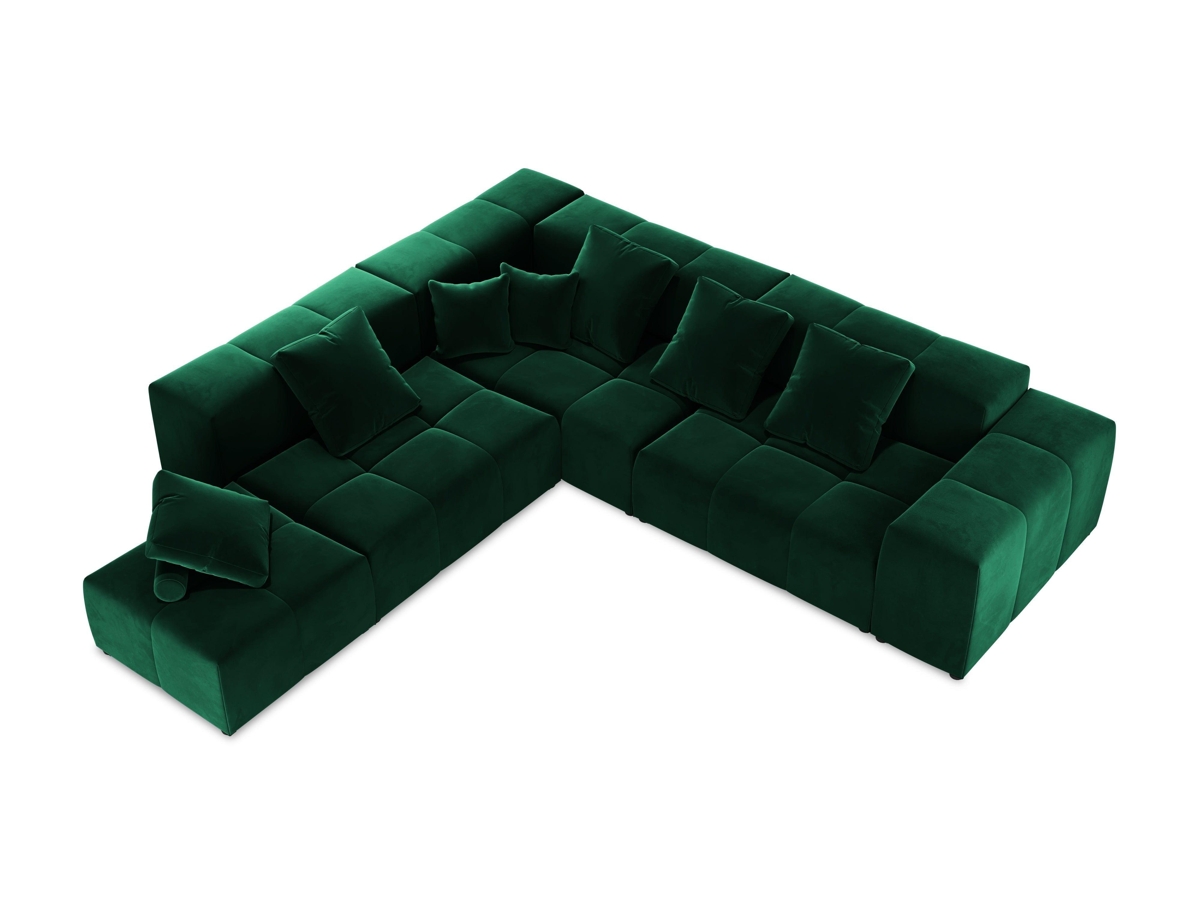 Narożnik modułowy aksamitny duży 5-osobowy ROME zielony Cosmopolitan Design Eye on Design