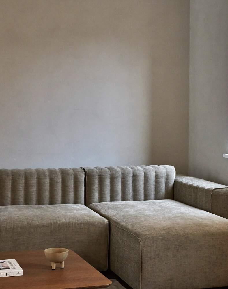 Narożnik modułowy prawostronny RIFF len beżowy NORR11 Eye on Design