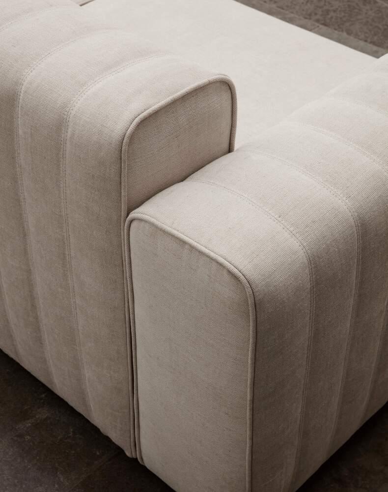 Narożnik modułowy prawostronny RIFF len beżowy NORR11 Eye on Design