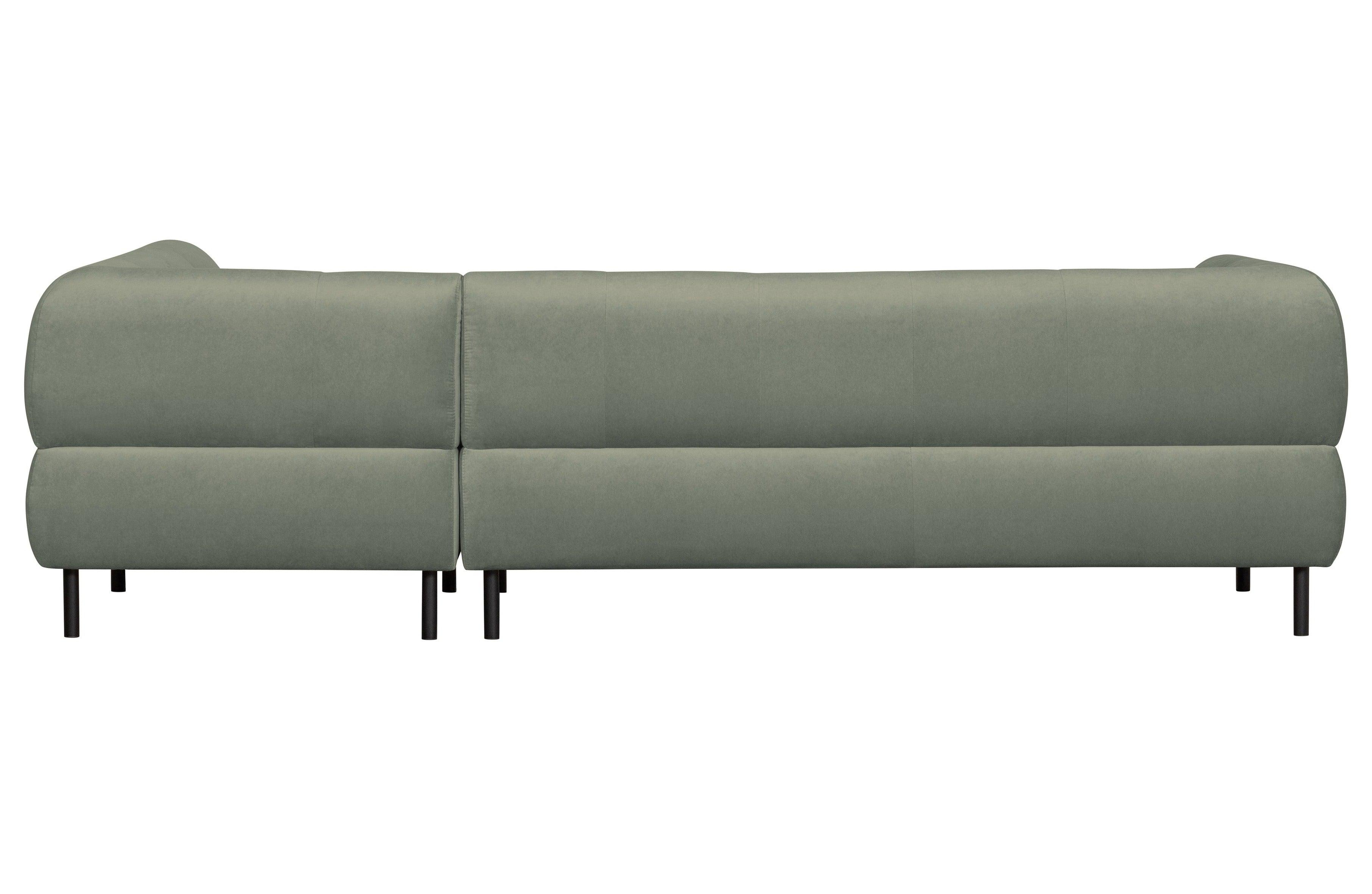 Narożnik prawostronny aksamitny LLOYD jasnozielony Woood Exclusive Eye on Design