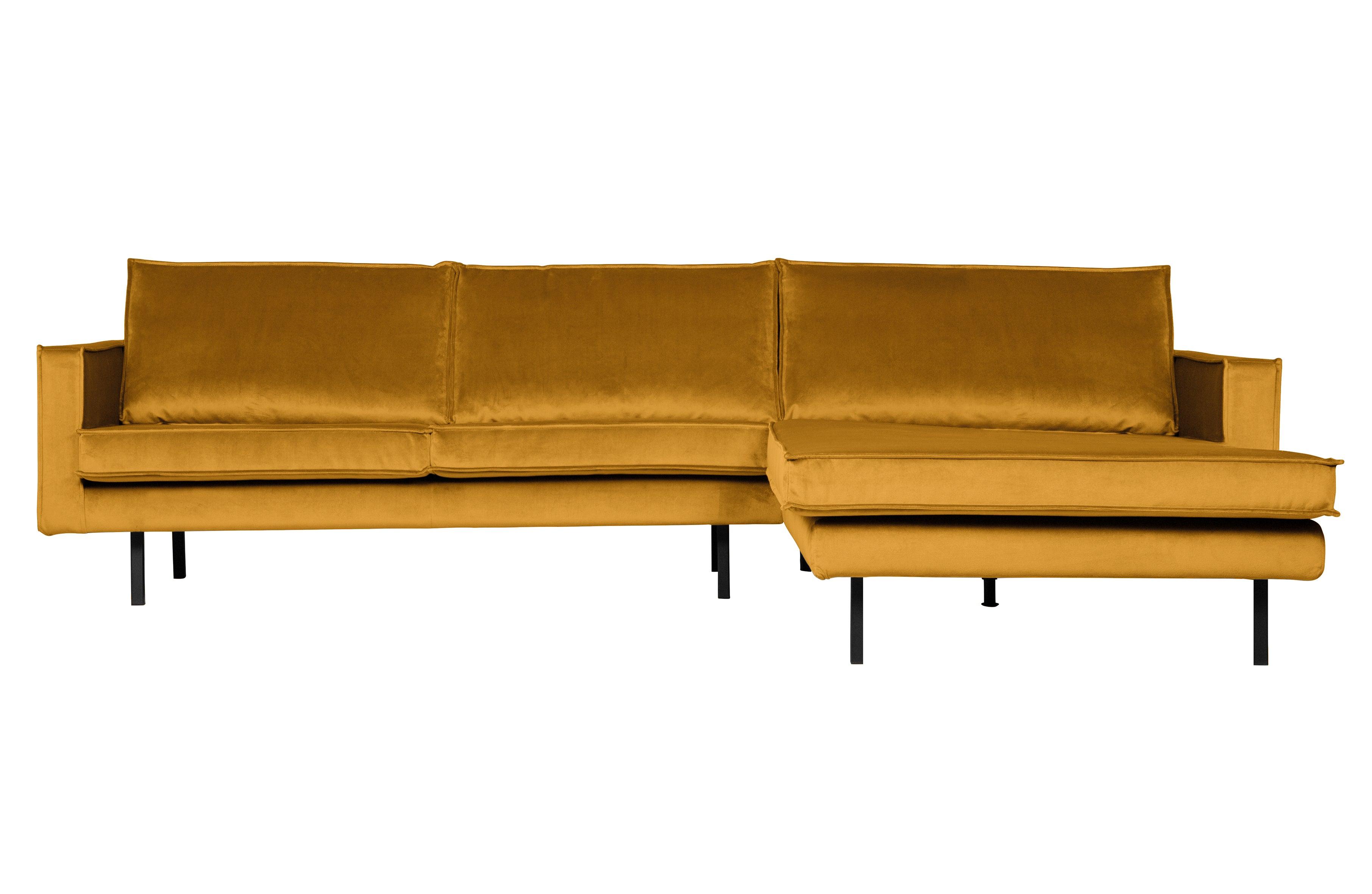 Narożnik prawostronny aksamitny RODEO musztardowy Be Pure Eye on Design