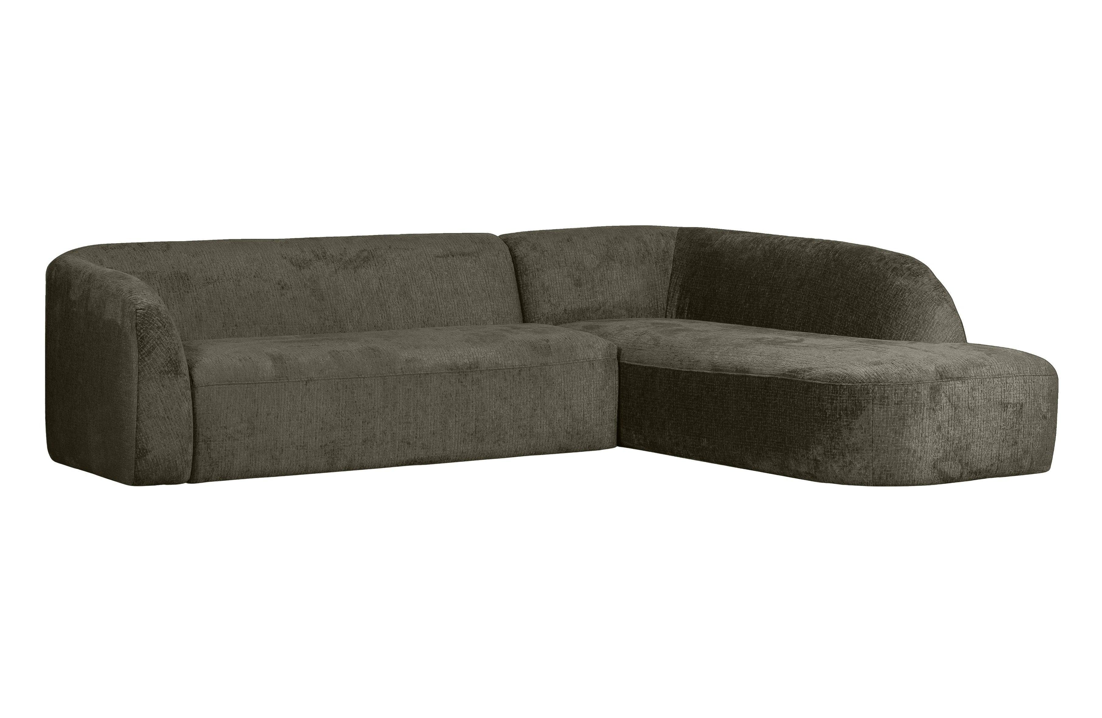 Narożnik prawostronny aksamitny SLOPING szarozielony Be Pure Eye on Design