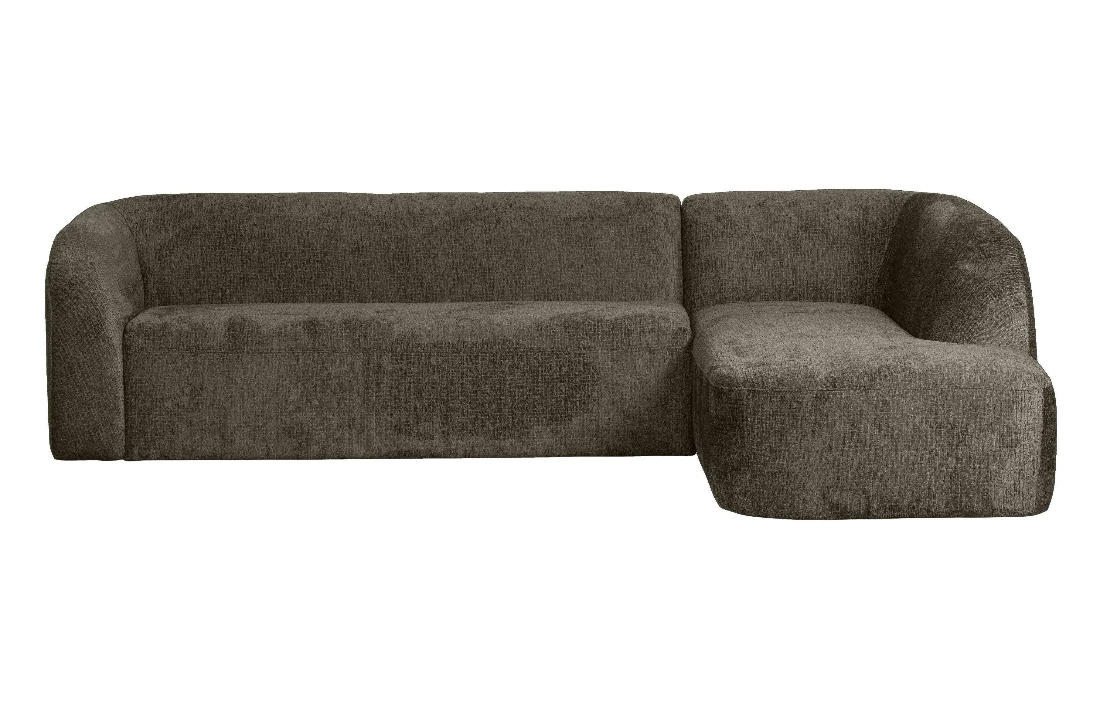 Narożnik prawostronny aksamitny SLOPING szarozielony Be Pure Eye on Design