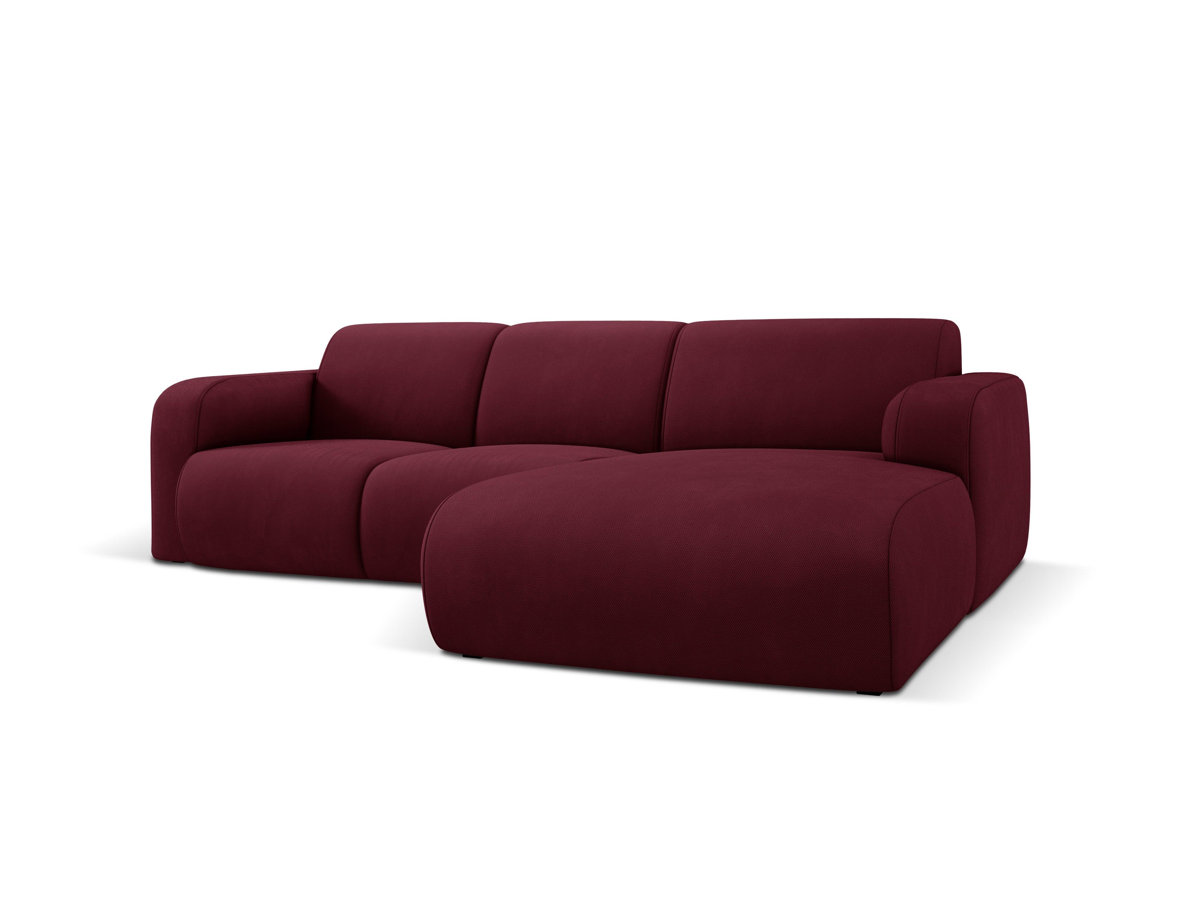 Narożnik prawostronny w tkaninie chenillowej 4-osobowy LOLA bordowy Windsor & Co Eye on Design