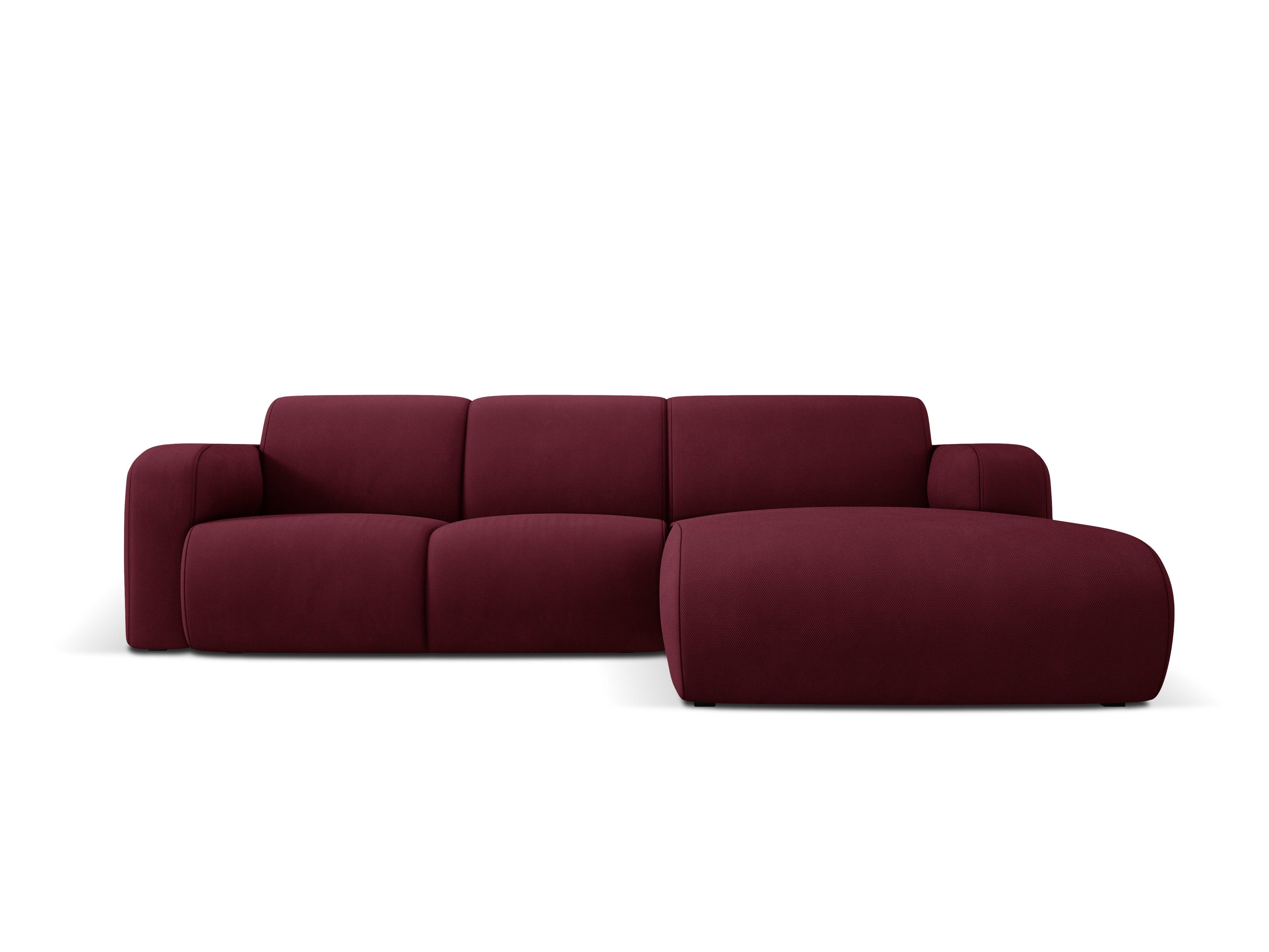 Narożnik prawostronny w tkaninie chenillowej 4-osobowy LOLA bordowy Windsor & Co Eye on Design