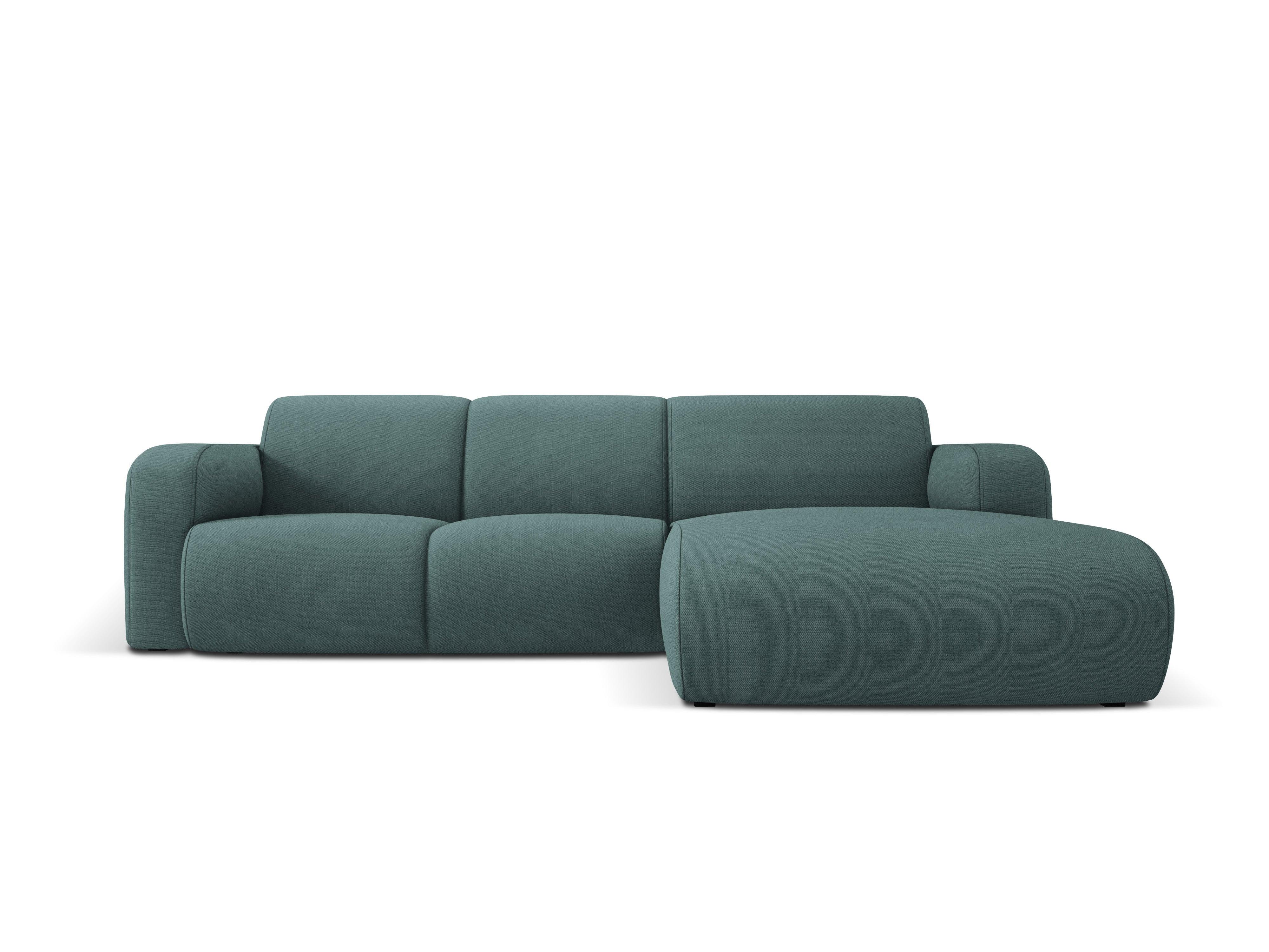 Narożnik prawostronny w tkaninie chenillowej 4-osobowy LOLA morska zieleń Windsor & Co Eye on Design