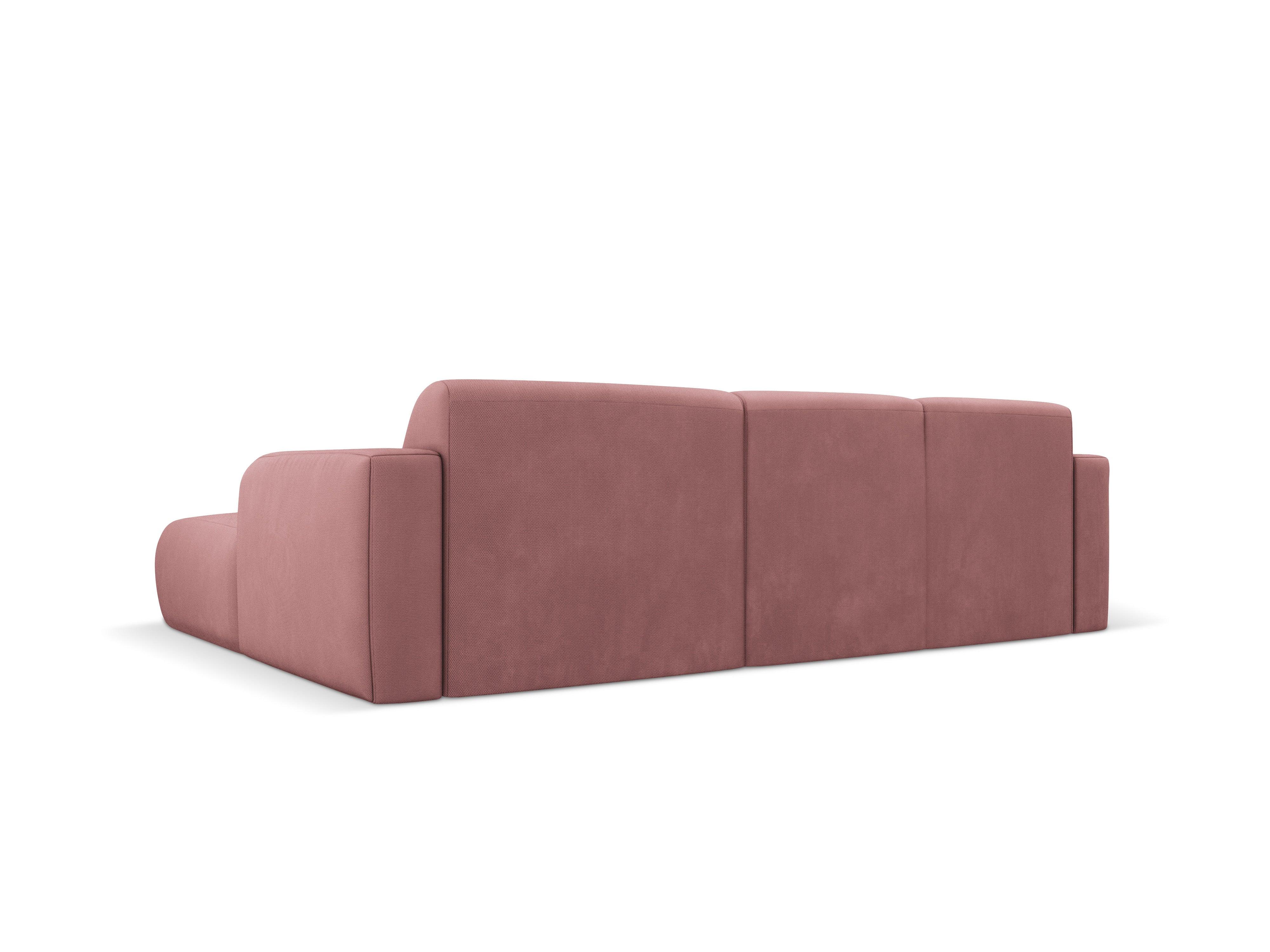 Narożnik prawostronny w tkaninie chenillowej 4-osobowy LOLA różowy Windsor & Co Eye on Design