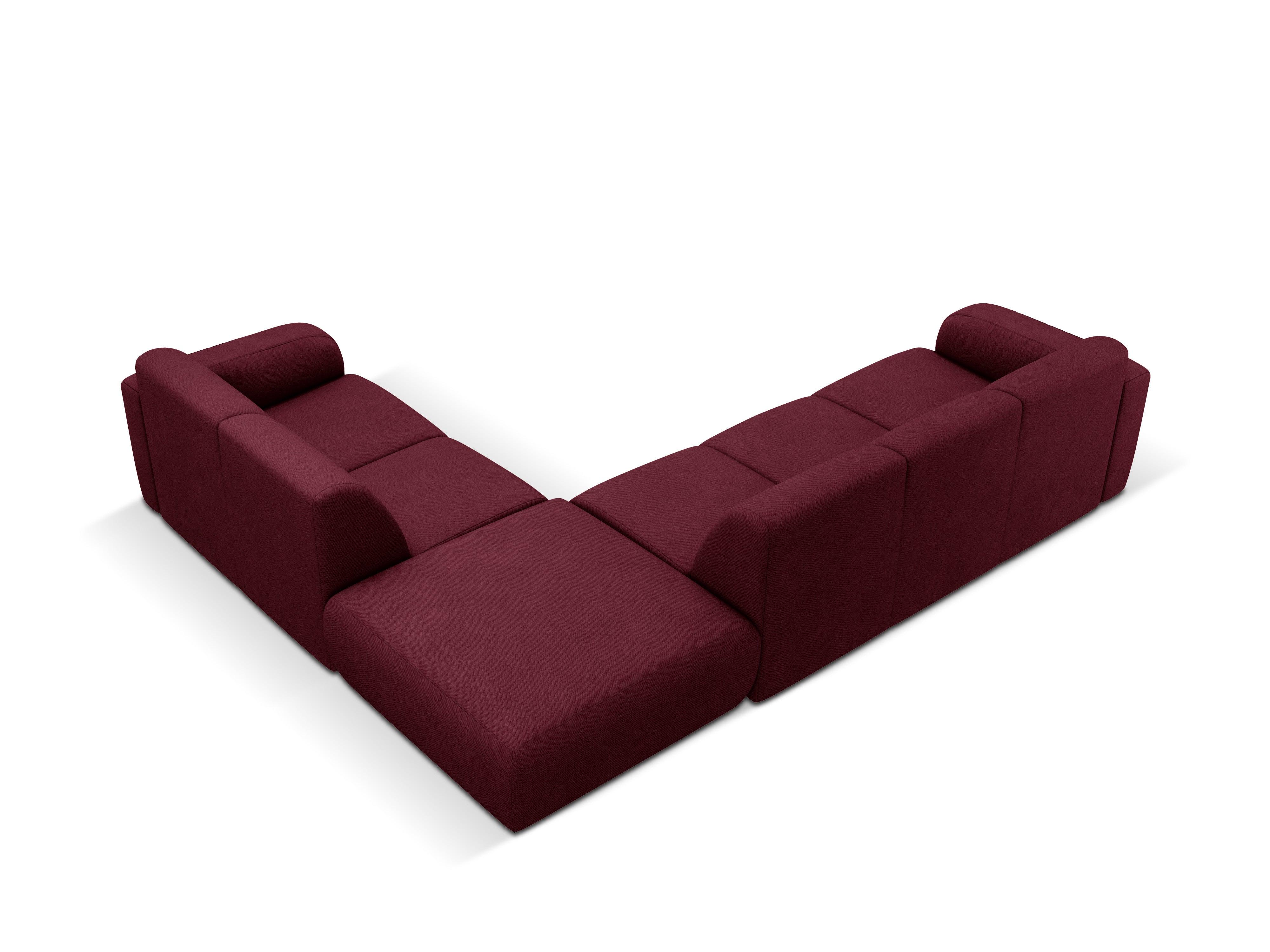 Narożnik prawostronny w tkaninie chenillowej 6-osobowy LOLA bordowy Windsor & Co Eye on Design