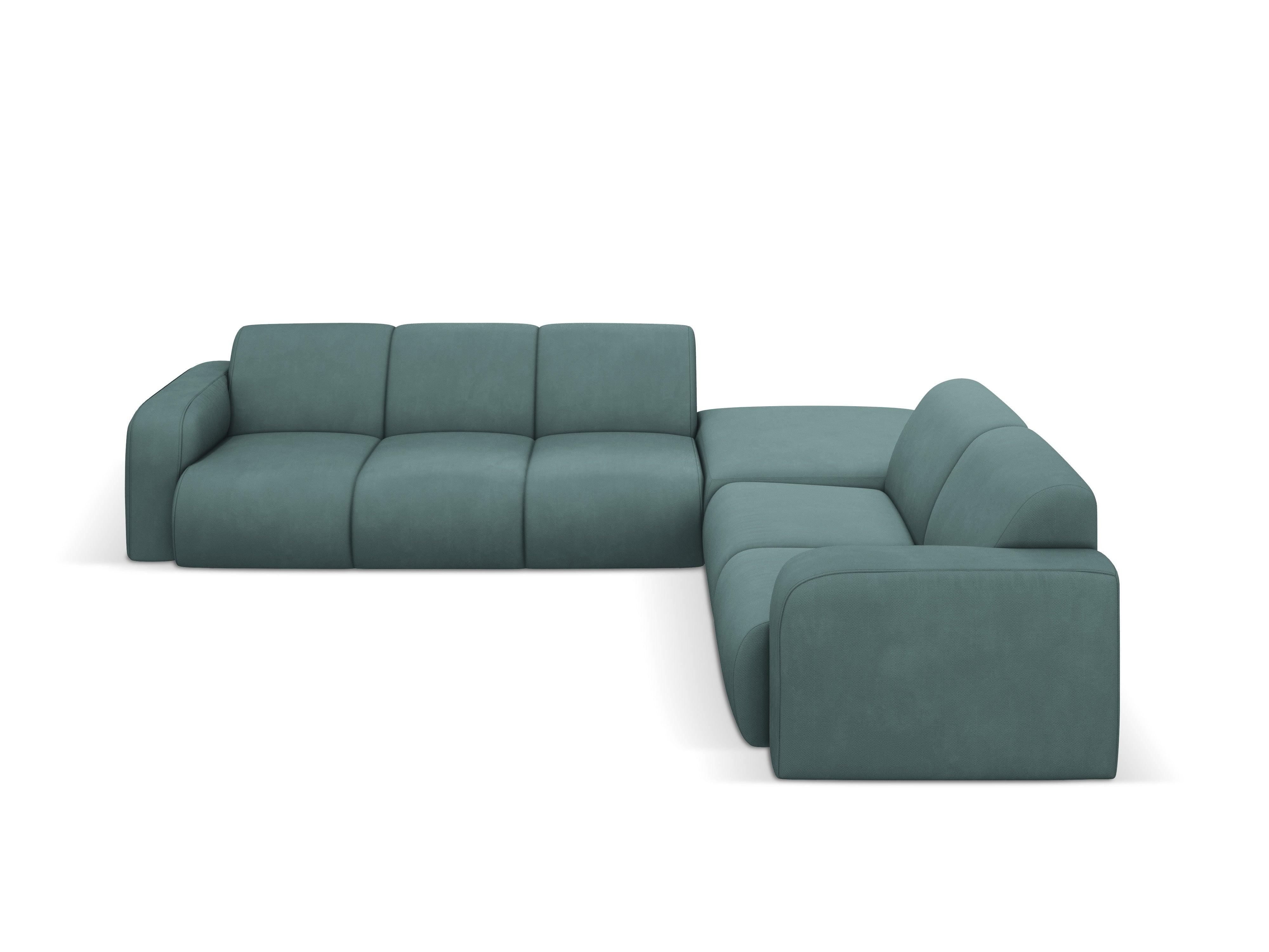 Narożnik prawostronny w tkaninie chenillowej 6-osobowy LOLA morska zieleń Windsor & Co Eye on Design