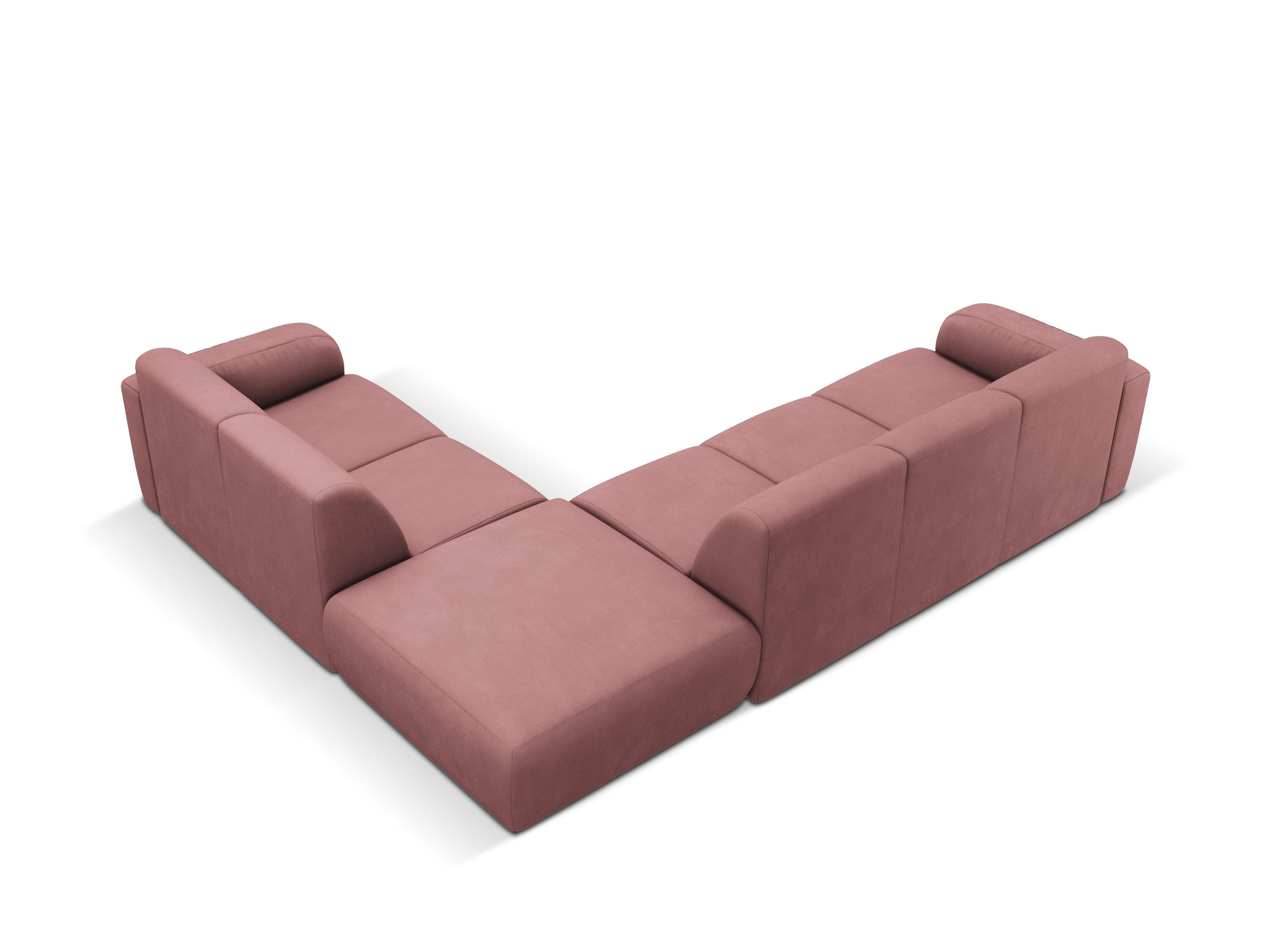 Narożnik prawostronny w tkaninie chenillowej 6-osobowy LOLA różowy Windsor & Co Eye on Design