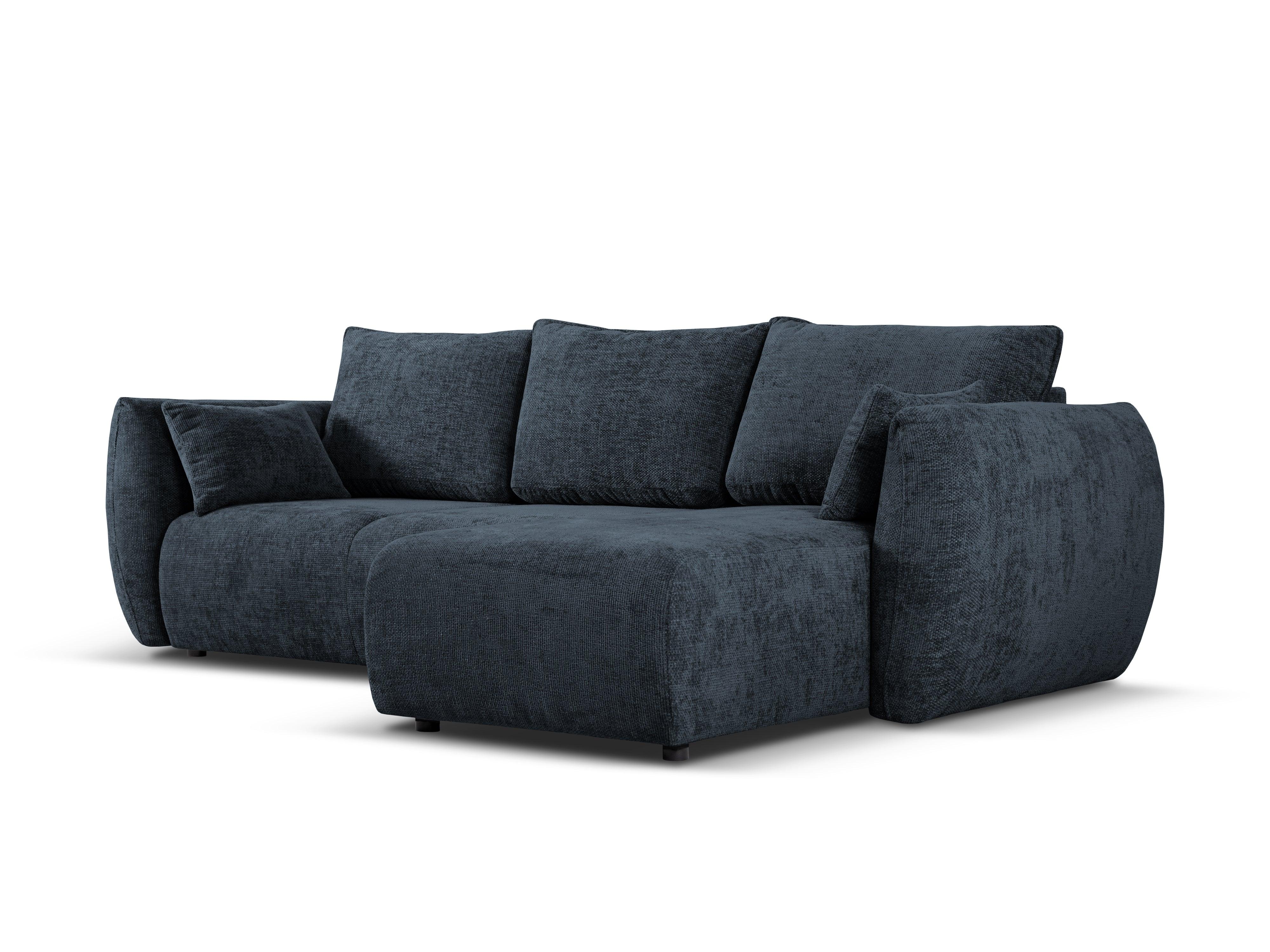 Narożnik prawostronny z funkcją spania MATERA granatowy szenil Cosmopolitan Design Eye on Design