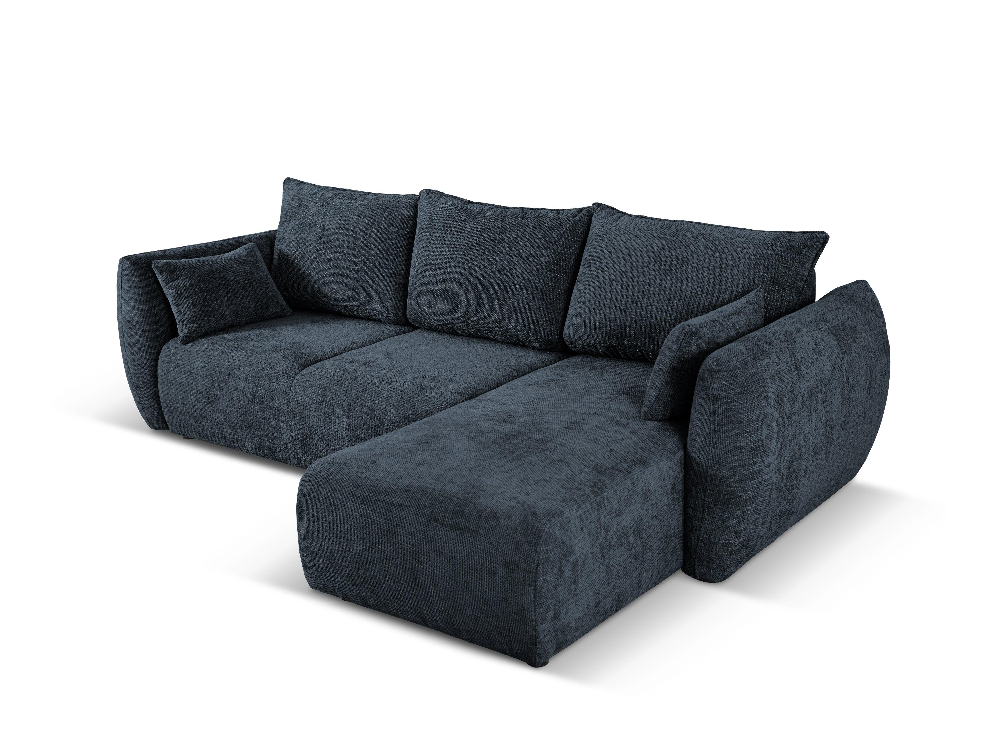 Narożnik prawostronny z funkcją spania MATERA granatowy szenil Cosmopolitan Design Eye on Design