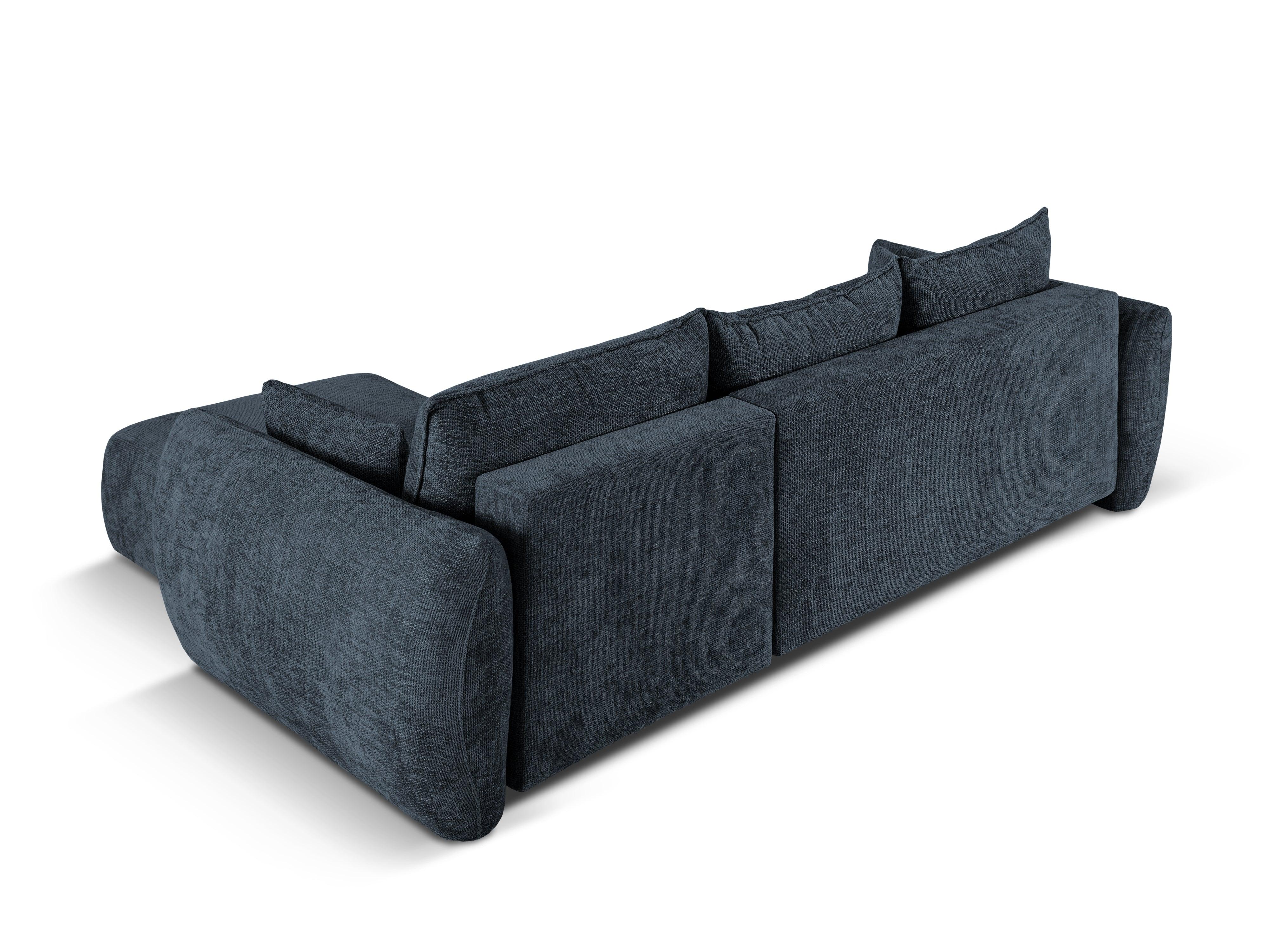 Narożnik prawostronny z funkcją spania MATERA granatowy szenil Cosmopolitan Design Eye on Design