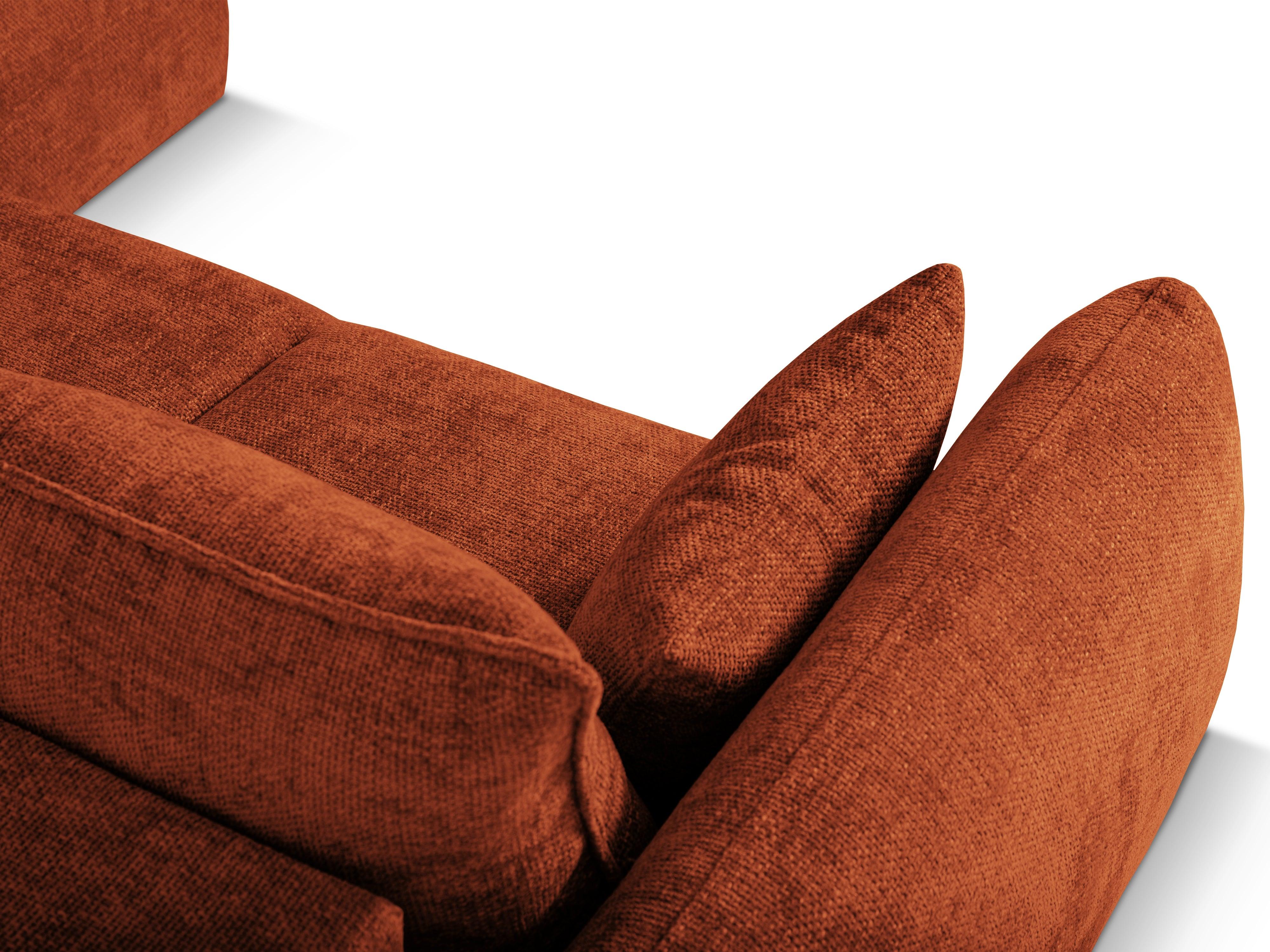 Narożnik prawostronny z funkcją spania MATERA terracotta szenil Cosmopolitan Design Eye on Design