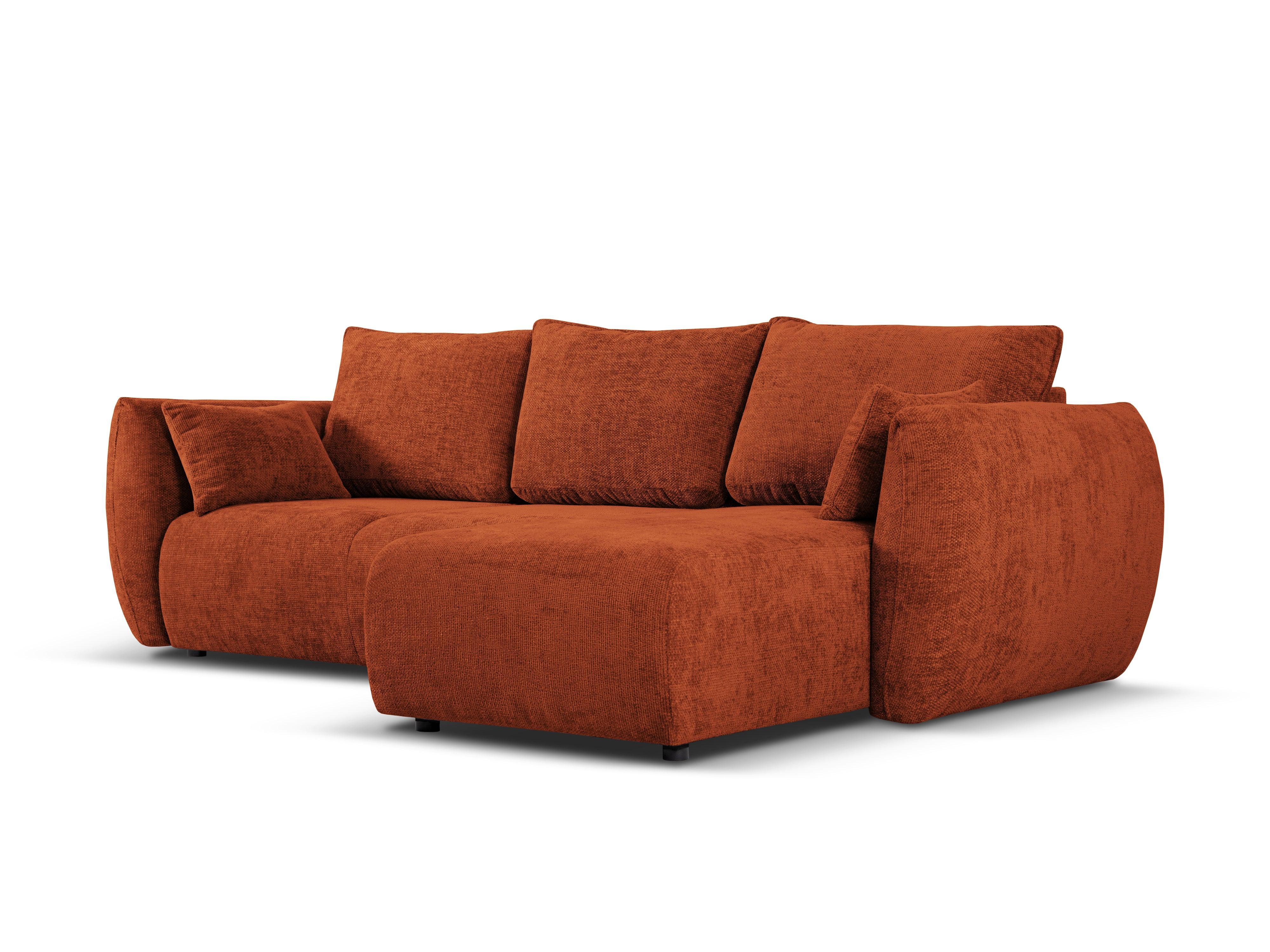 Narożnik prawostronny z funkcją spania MATERA terracotta szenil Cosmopolitan Design Eye on Design