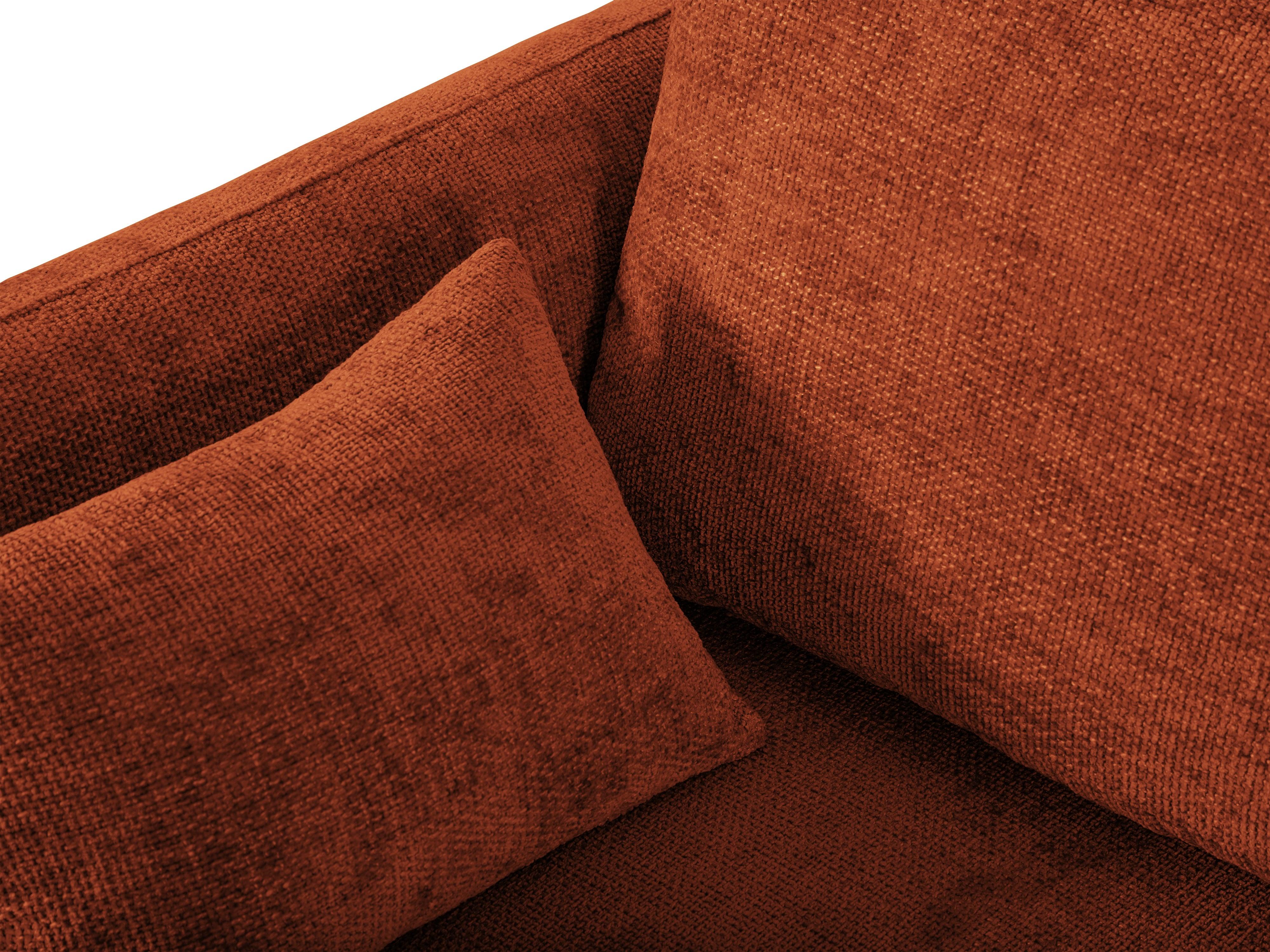 Narożnik prawostronny z funkcją spania MATERA terracotta szenil Cosmopolitan Design Eye on Design