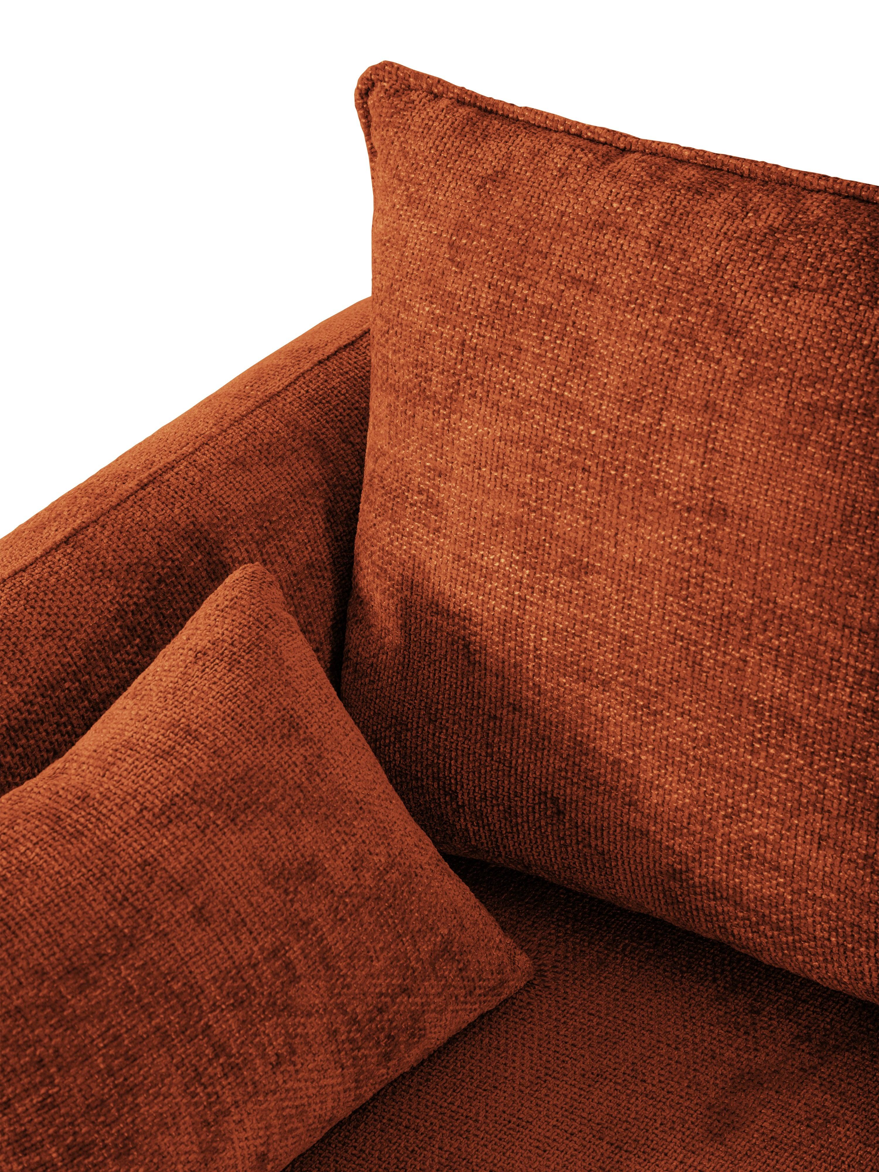 Narożnik prawostronny z funkcją spania MATERA terracotta szenil Cosmopolitan Design Eye on Design