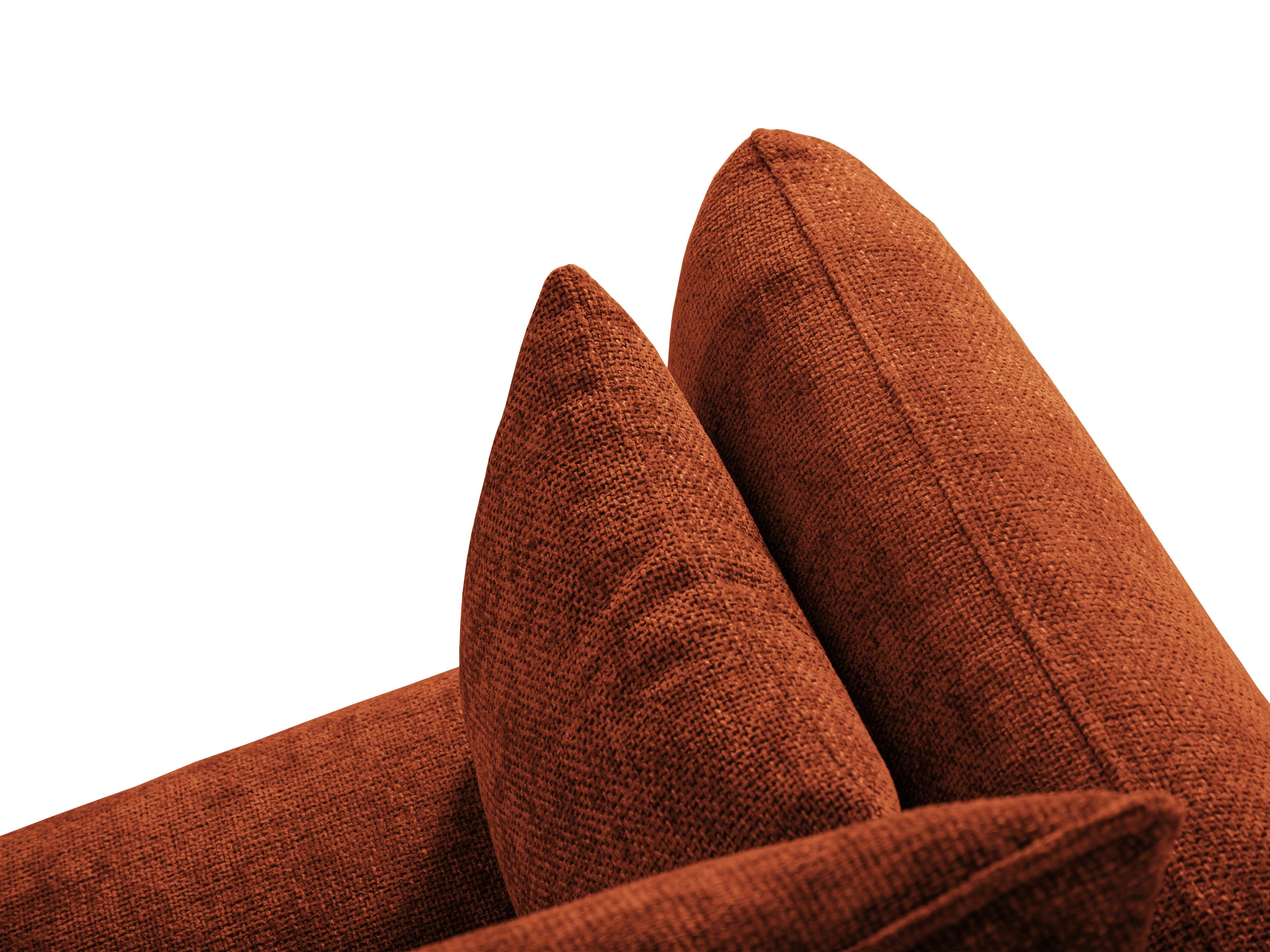 Narożnik prawostronny z funkcją spania MATERA terracotta szenil Cosmopolitan Design Eye on Design