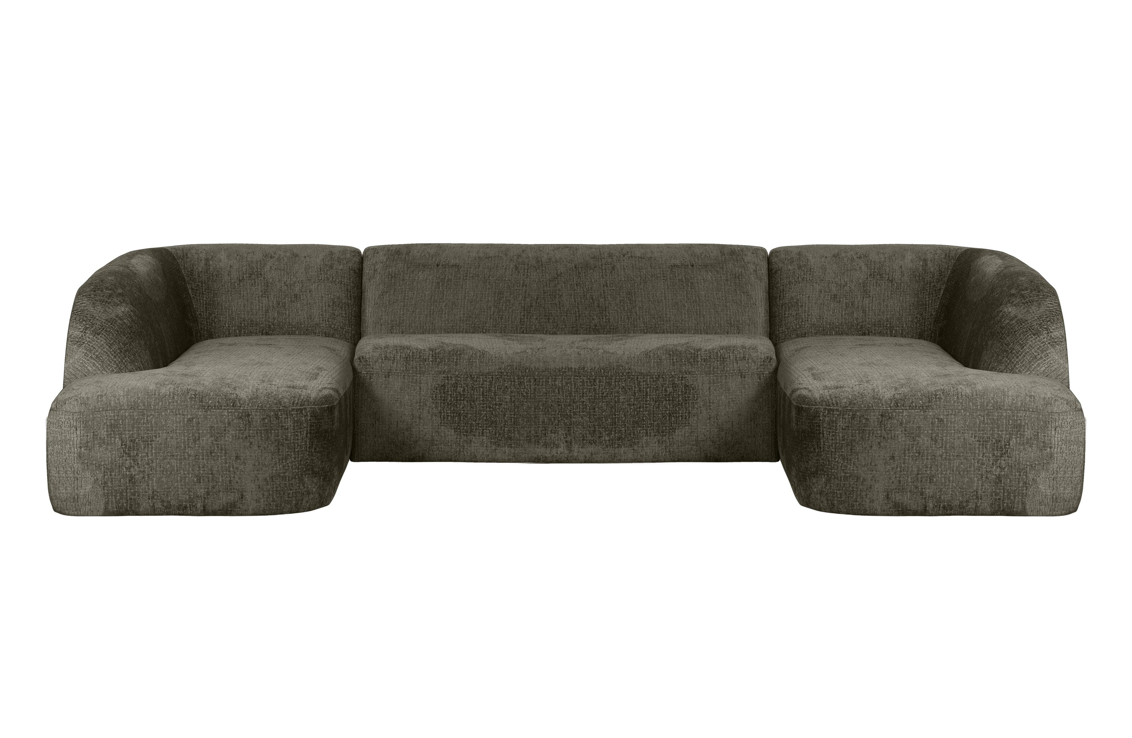 Narożnik w kształcie U aksamitna SLOPING szarozielony Be Pure Eye on Design