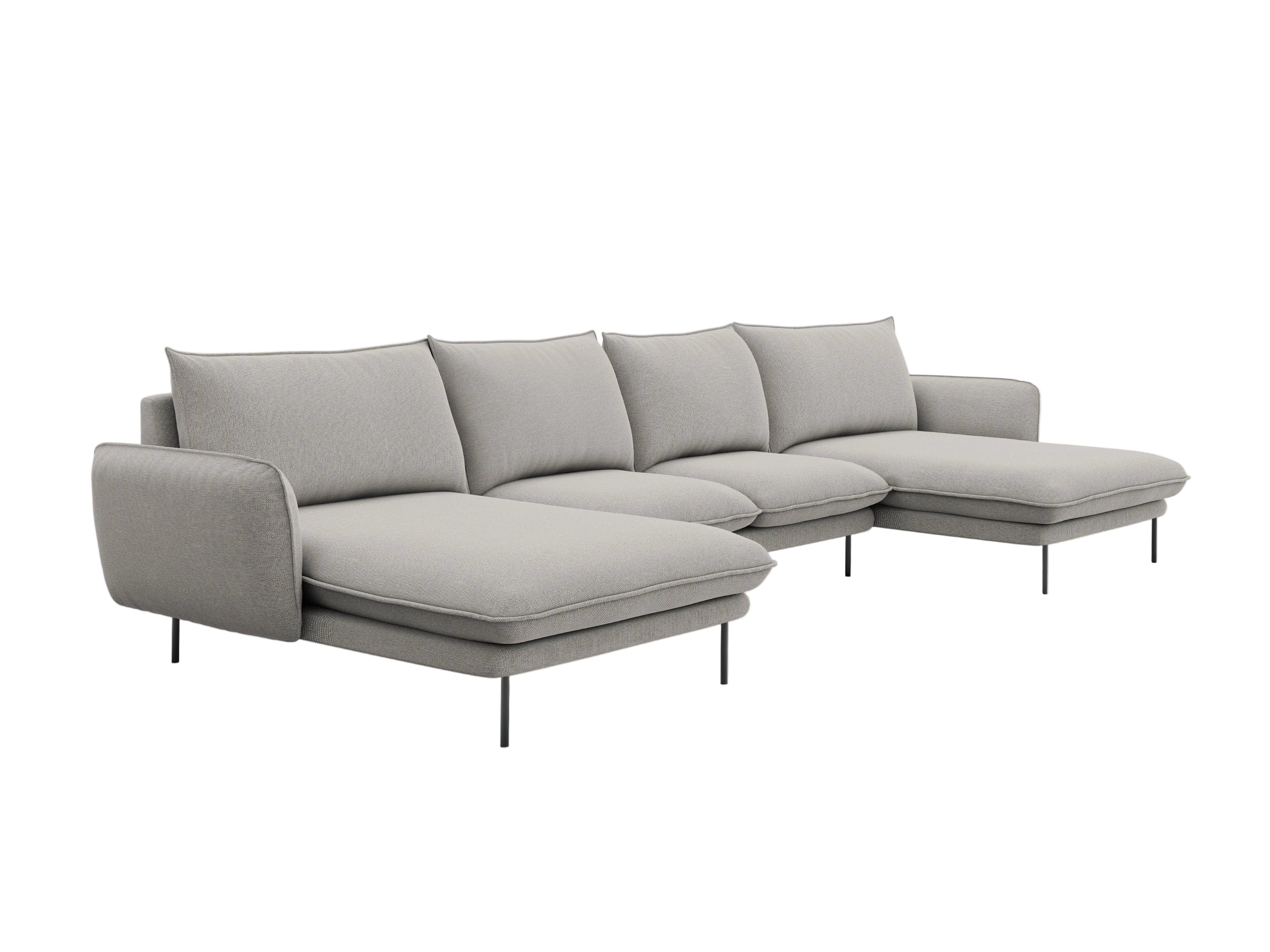 Narożnik w kształcie U VIENNA jasnoszary z czarną podstawą Cosmopolitan Design Eye on Design