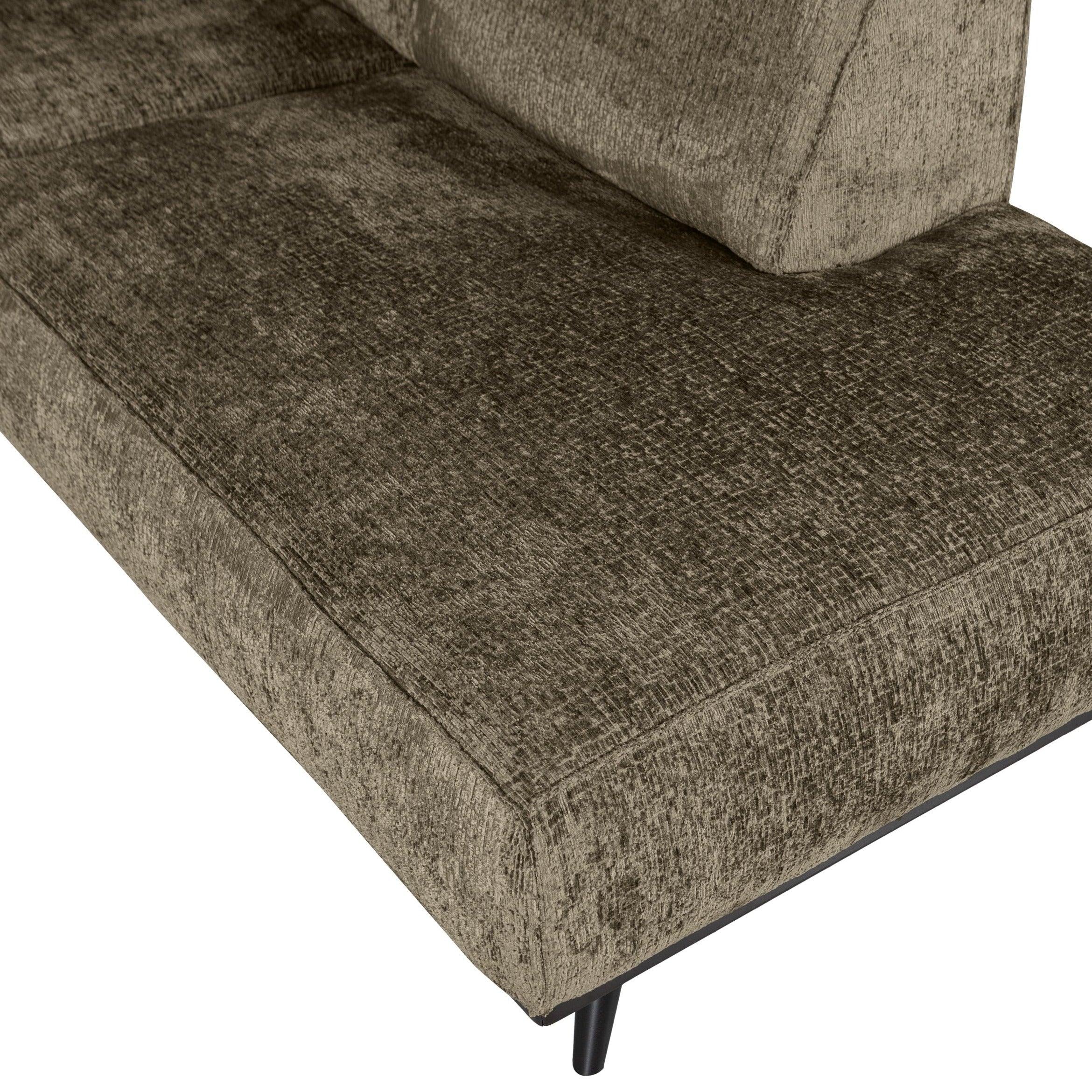 Narożnik welurowy lewostronny STATEMENT STRUCTURE ciemnozielony Be Pure Eye on Design