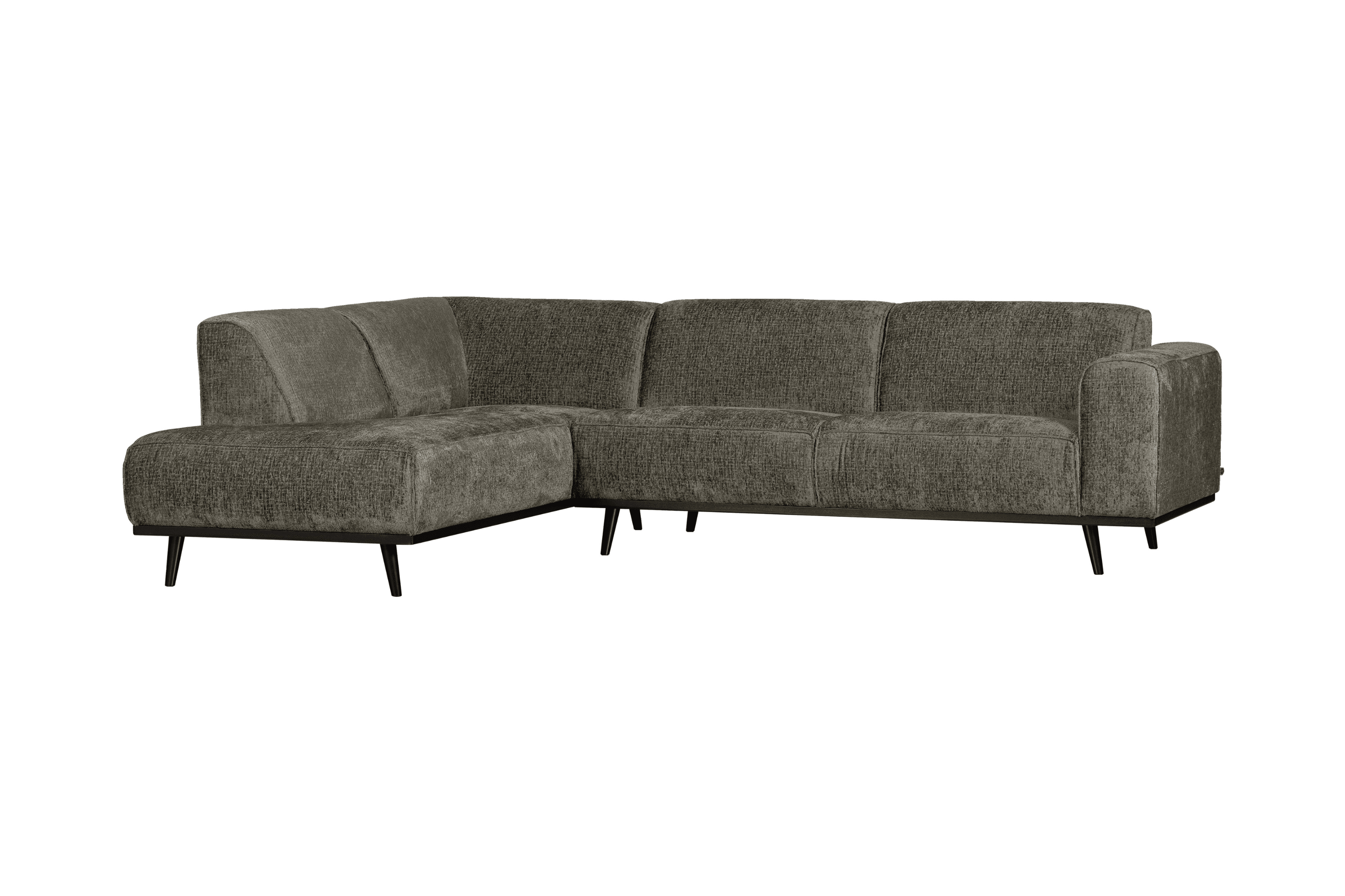 Narożnik welurowy lewostronny STATEMENT STRUCTURE szarozielony Be Pure Eye on Design