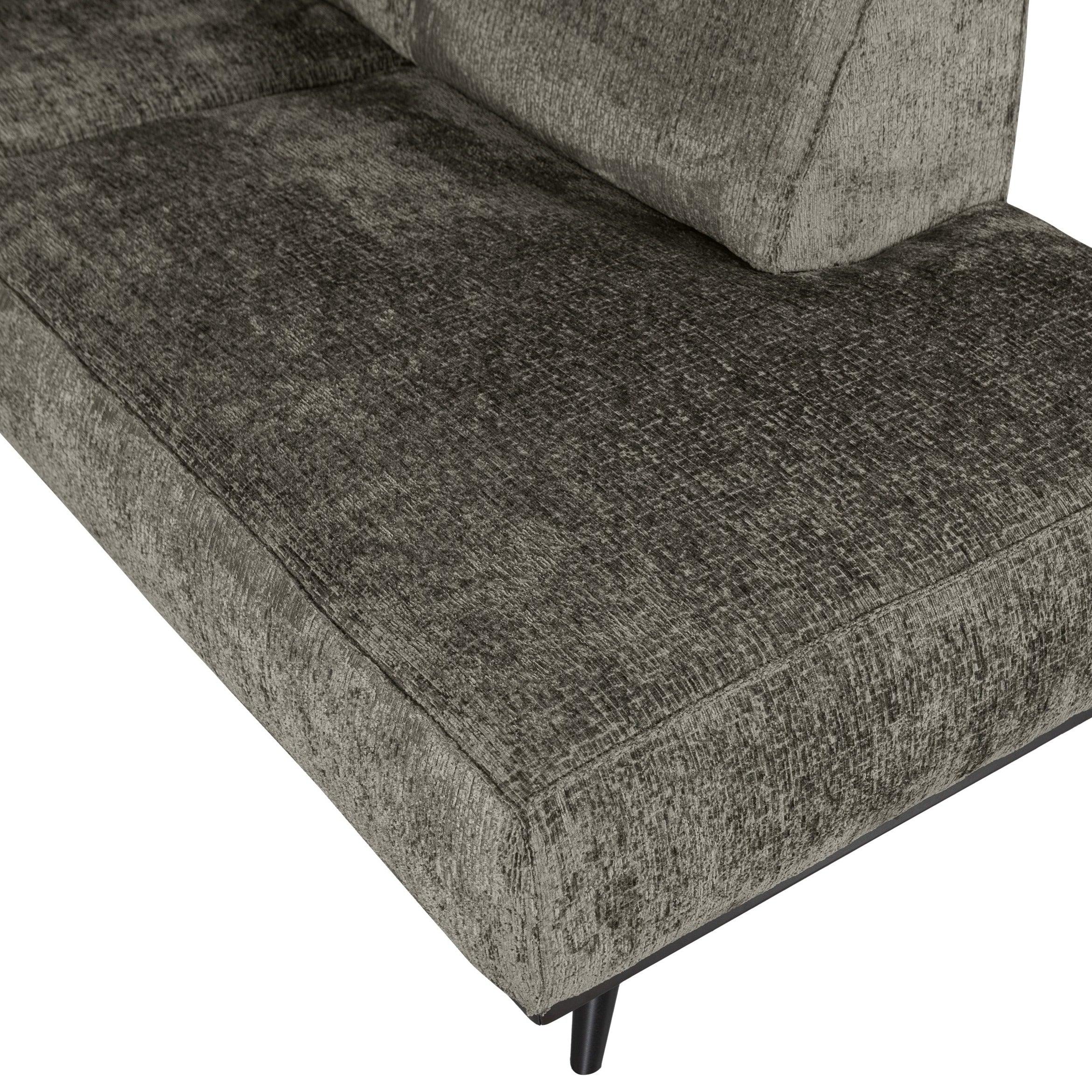 Narożnik welurowy lewostronny STATEMENT STRUCTURE szarozielony Be Pure Eye on Design