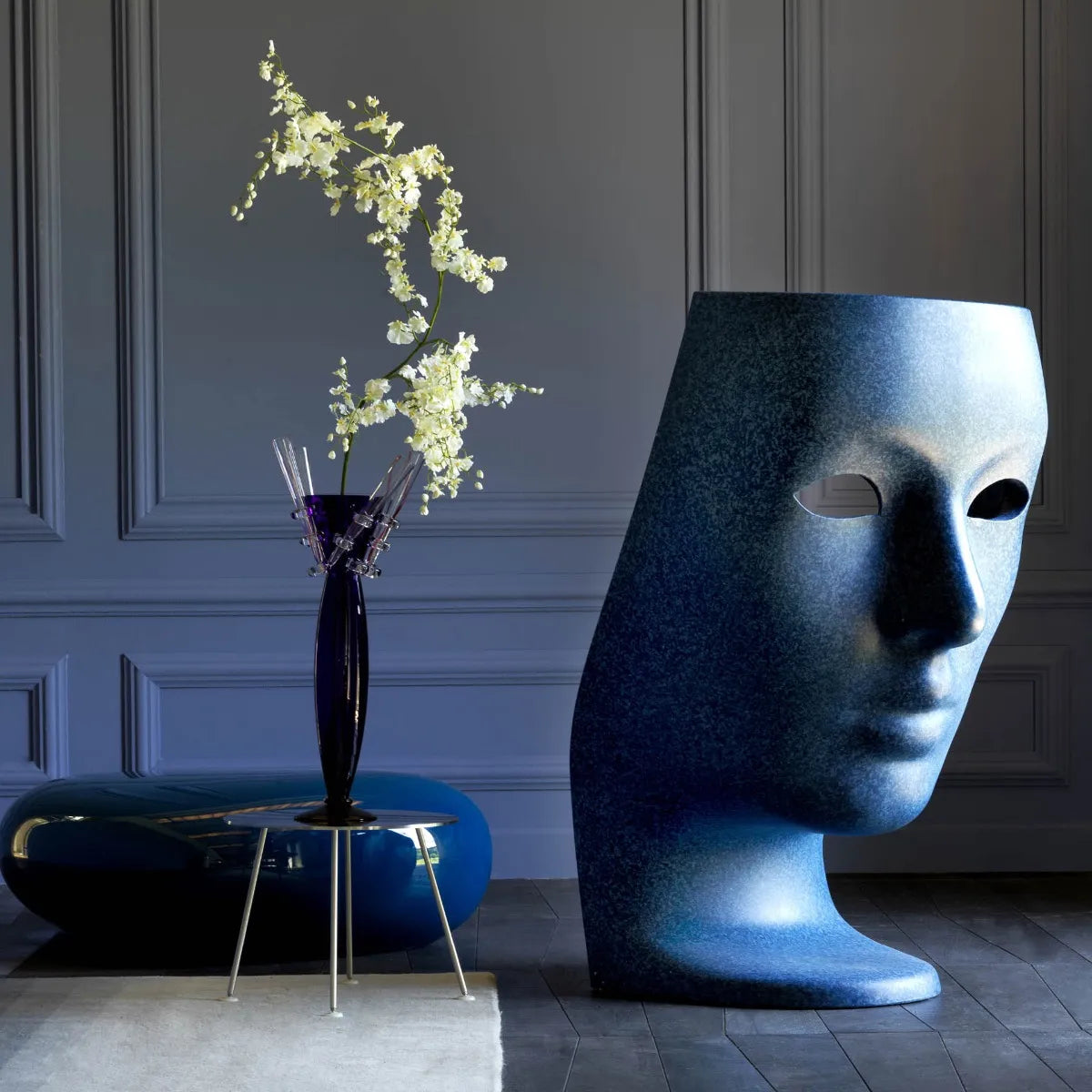 Nemo blue denim armchair