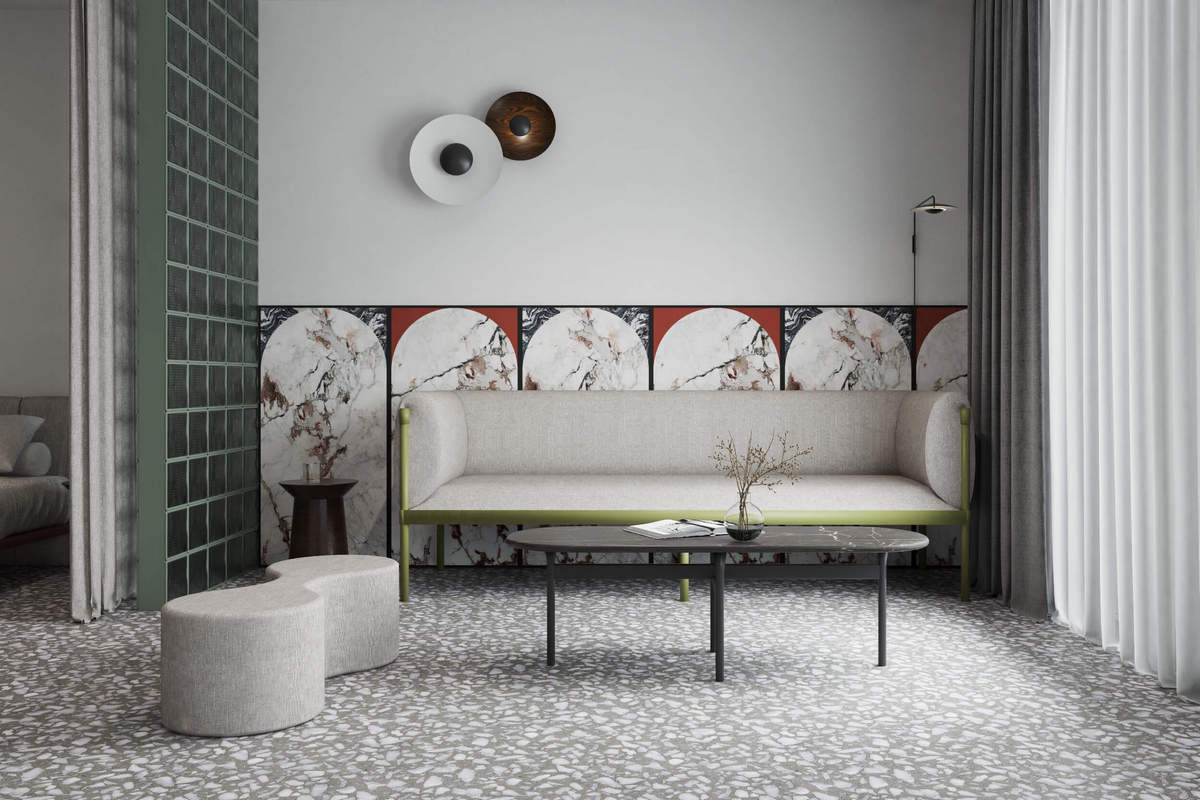 3-Sitzer-Sofa niedrig gepolsterte Stelzen