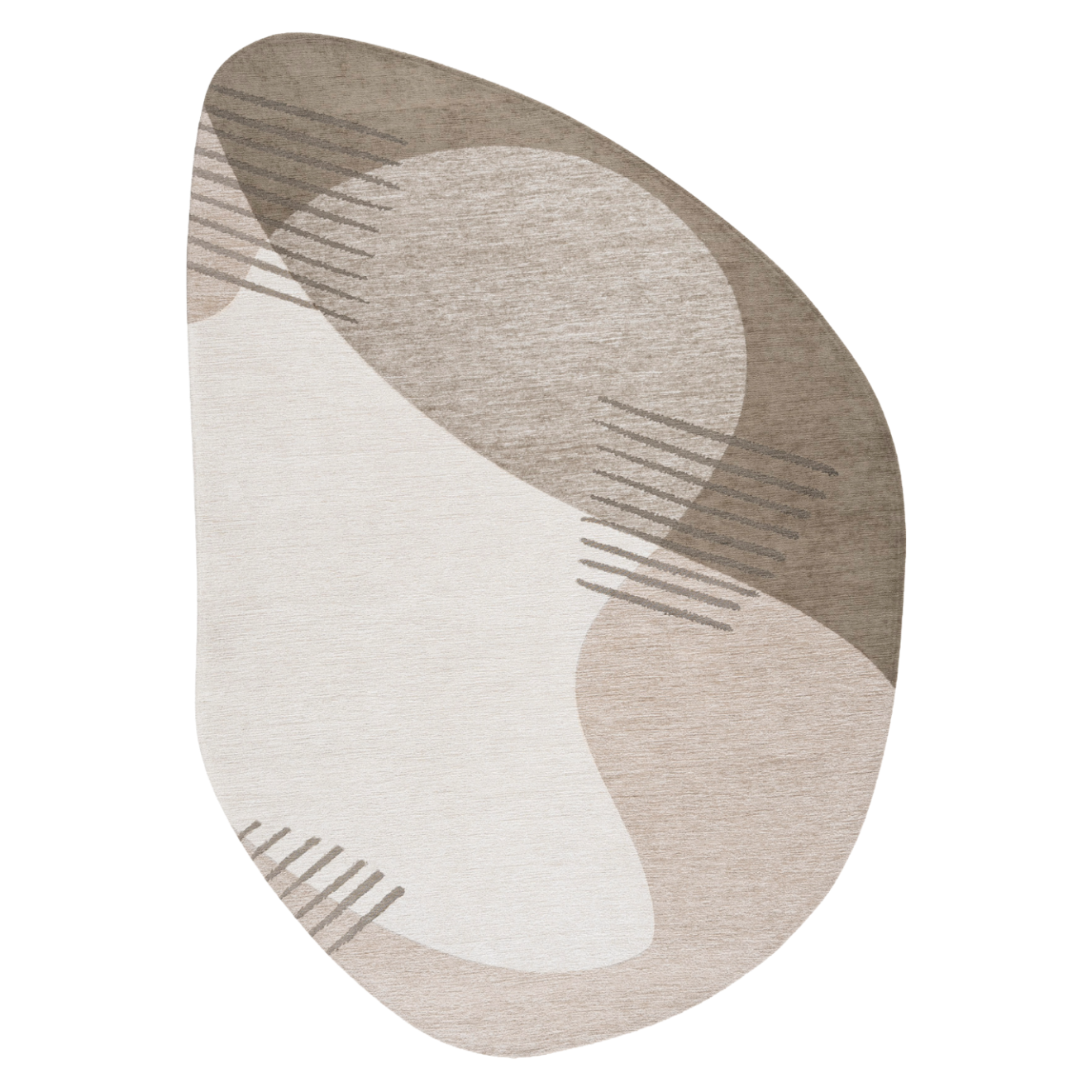 Ovaler Teppich OMBRA cremefarben mit braunem Muster