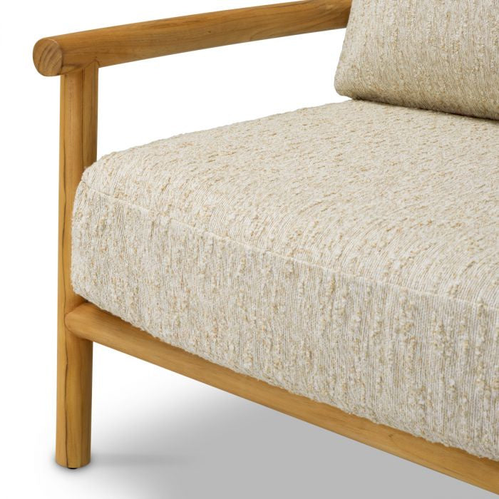 Außenstuhl OMBRIA cremefarben mit Holzgestell