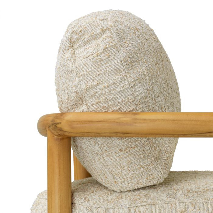 Außenstuhl OMBRIA cremefarben mit Holzgestell