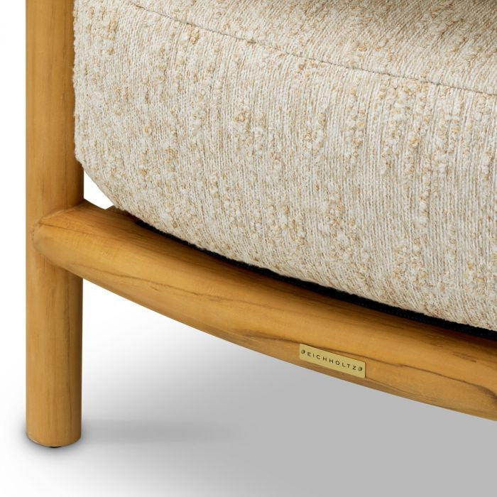 Außenstuhl OMBRIA cremefarben mit Holzgestell