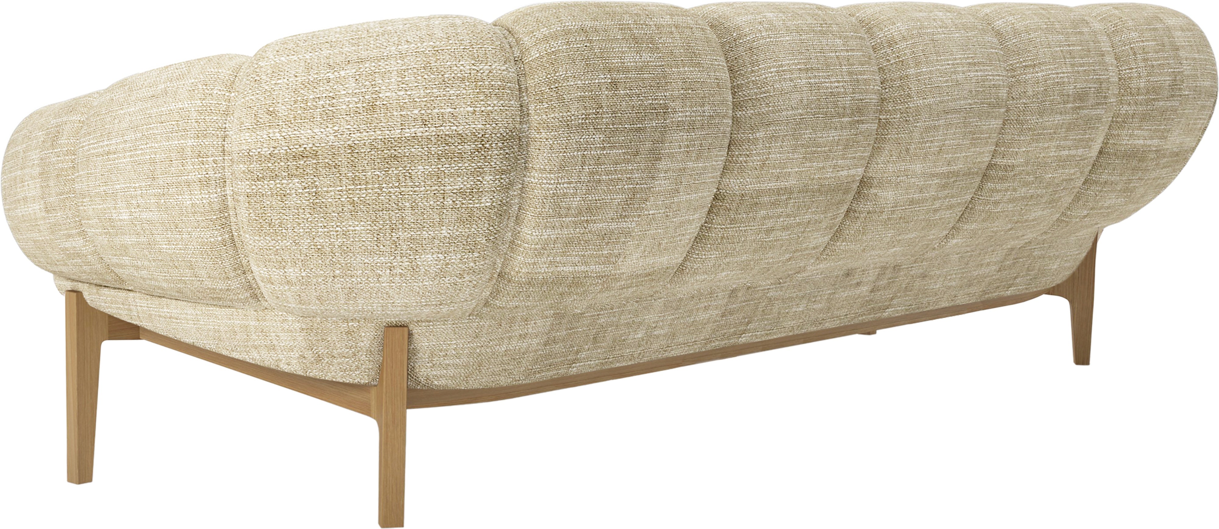 3-seater CROISSANT sofa upholstered with an oak base