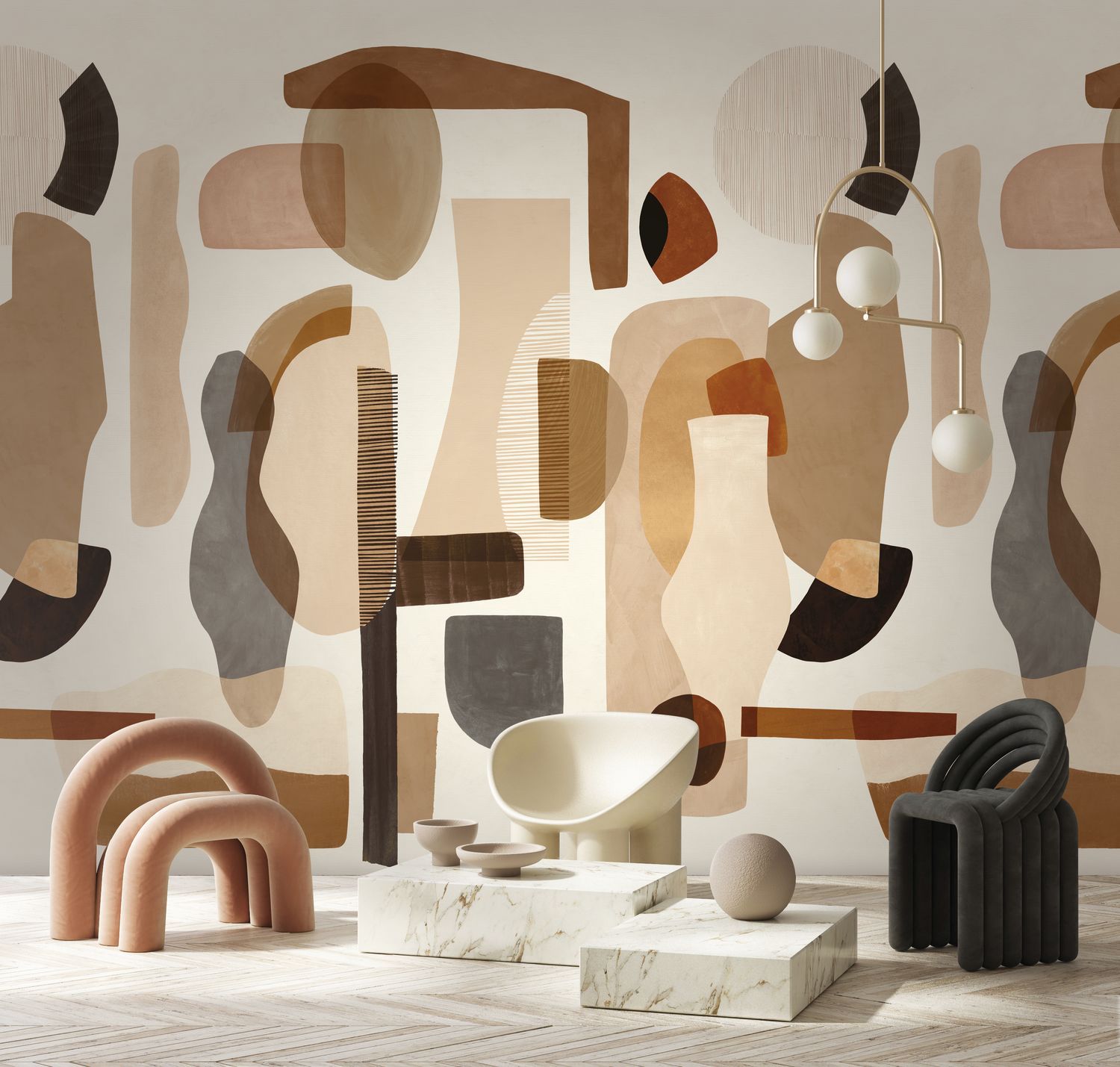 Wandbild AUDRIA braun mit grün
