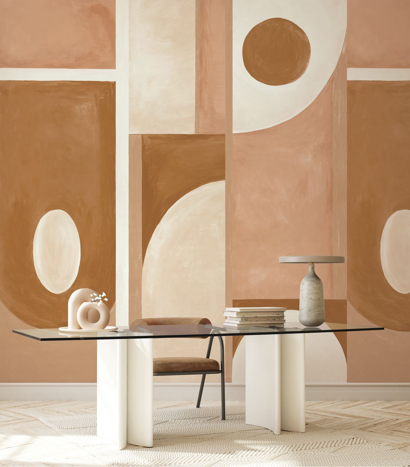 PICTURA mural brown with green