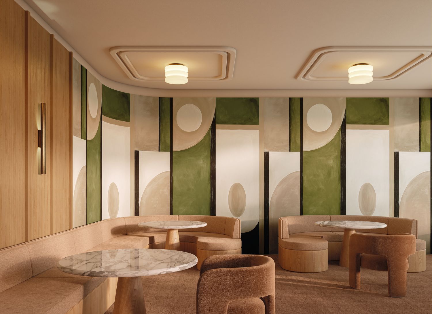 PICTURA mural brown with green