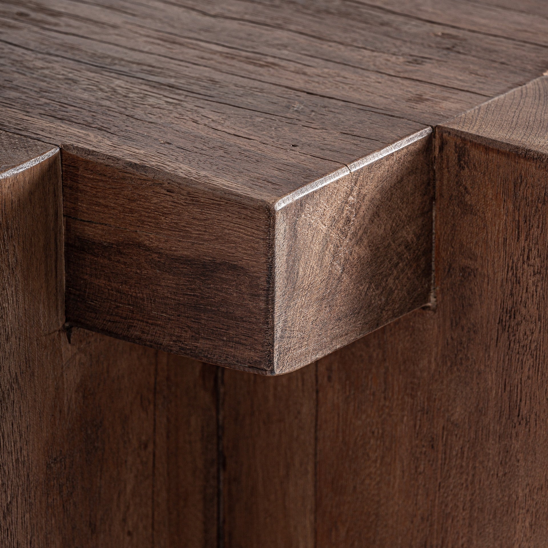BRUTALIST Side Table Recycled Wood