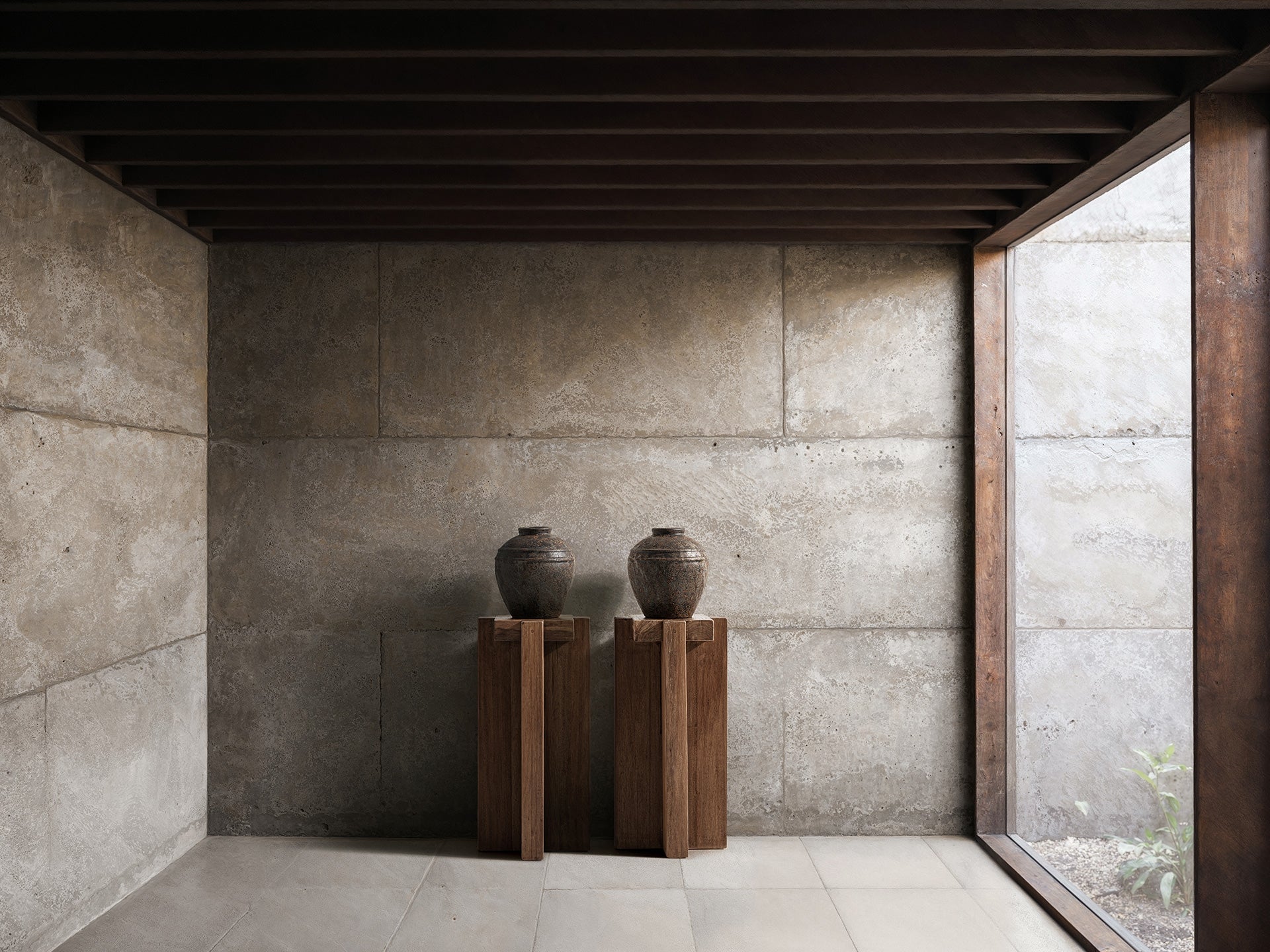 BRUTALIST Side Table Recycled Wood