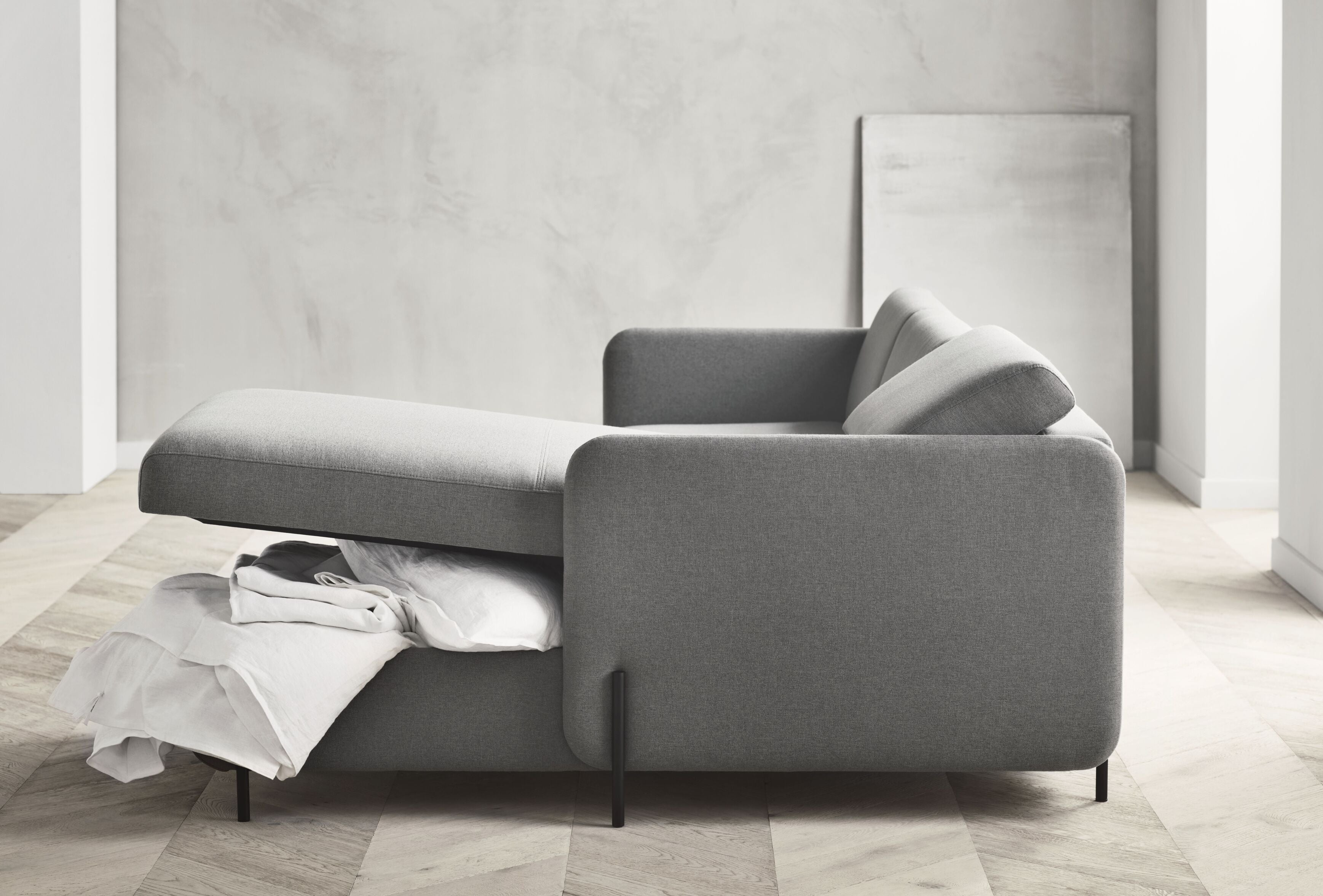 Folding sofa of 2.5-person Pira Steel base
