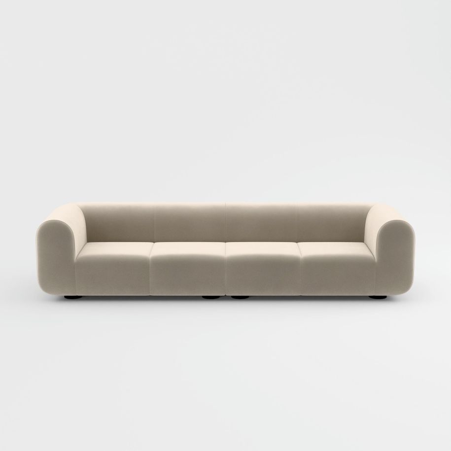 4-Personen-Sofa, gepolsterter praller