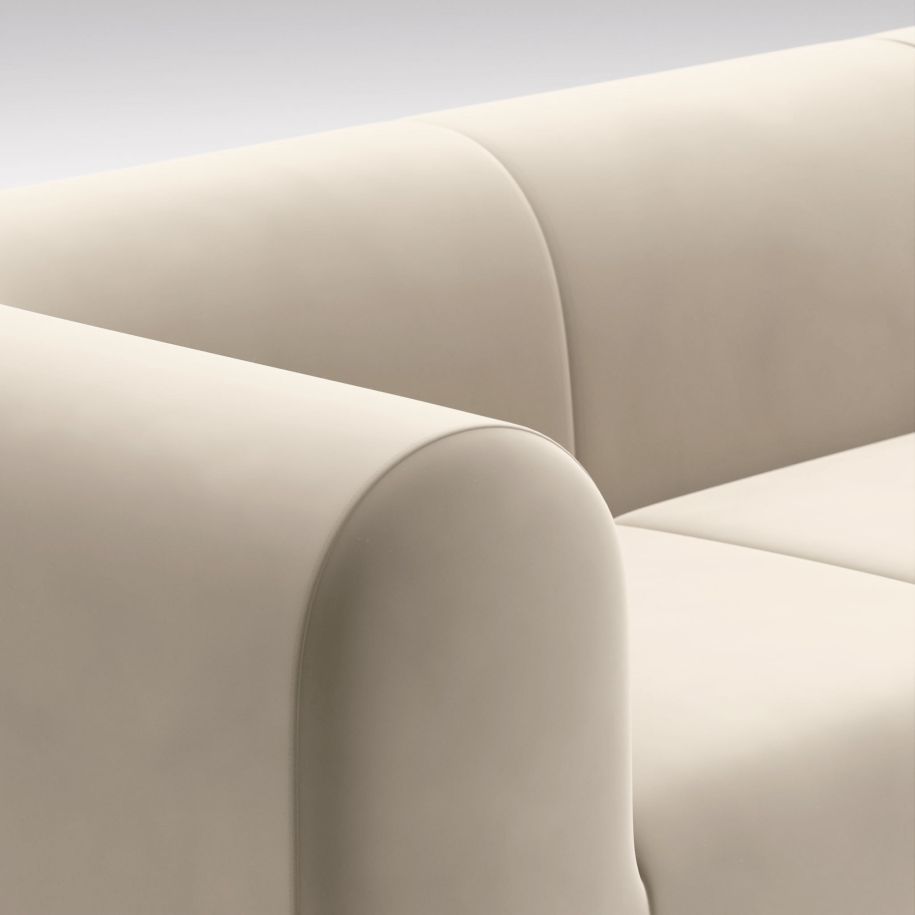 4-Personen-Sofa, gepolsterter praller