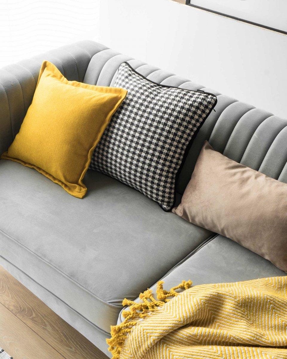 Poduszka dekoracyjna TWEED żółty Poduszkowcy Eye on Design