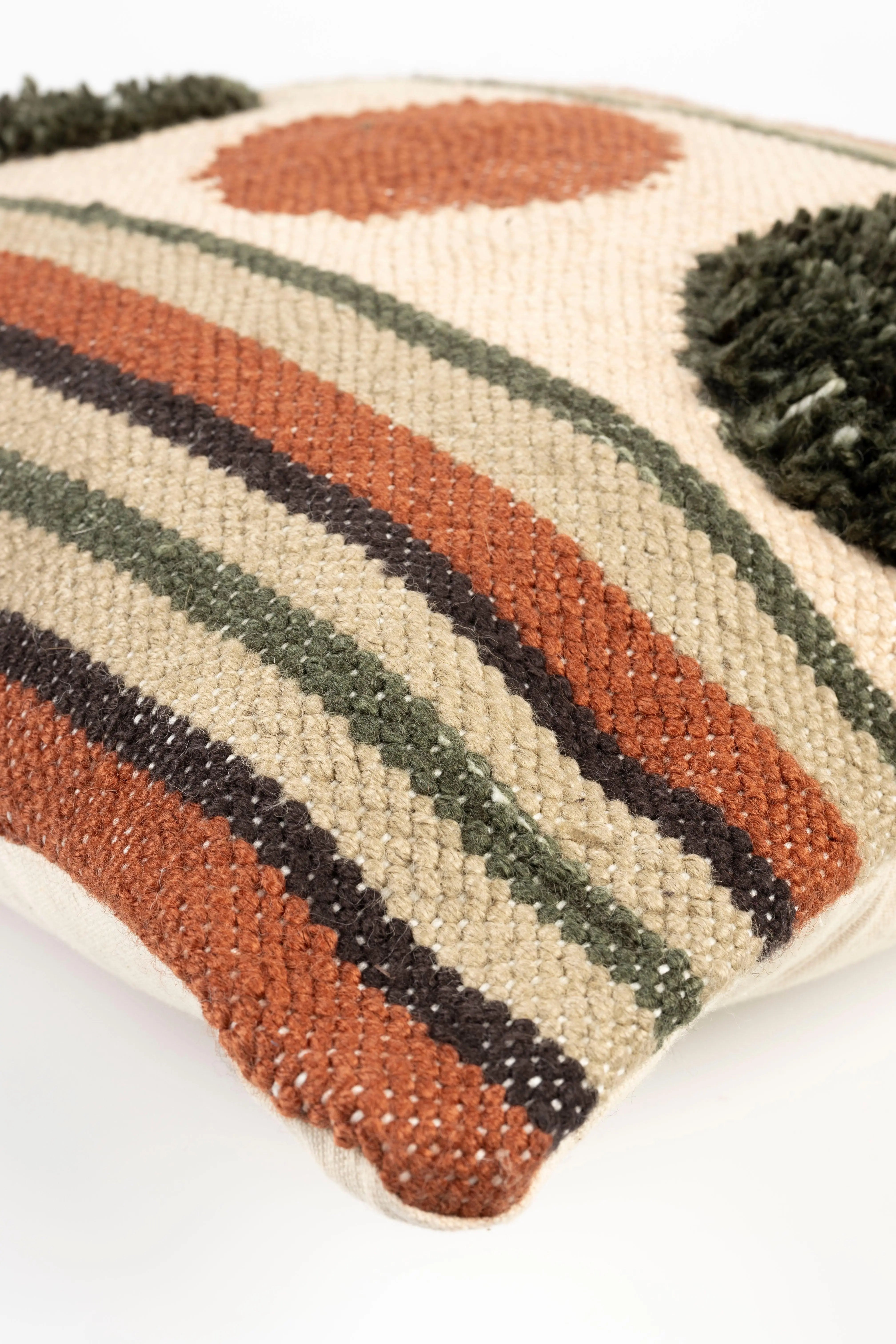 Poduszka HYDON STRIPE beżowy z czerwonym – Dutchbone