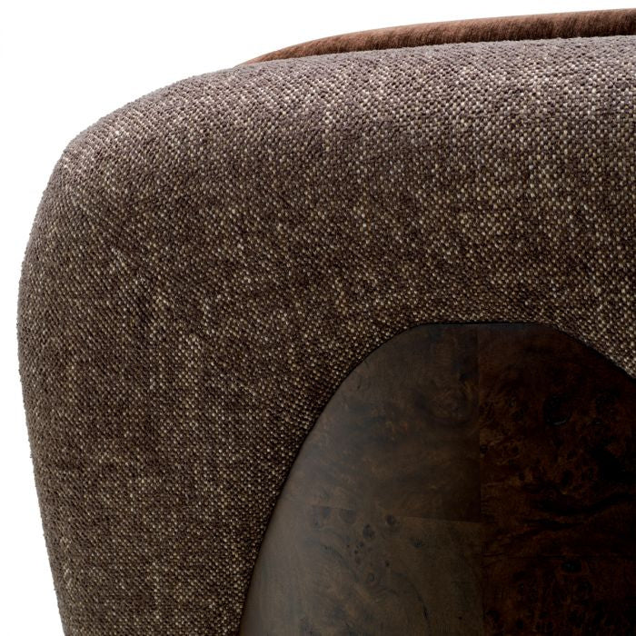 GALIANO Brown Swivel Armchair