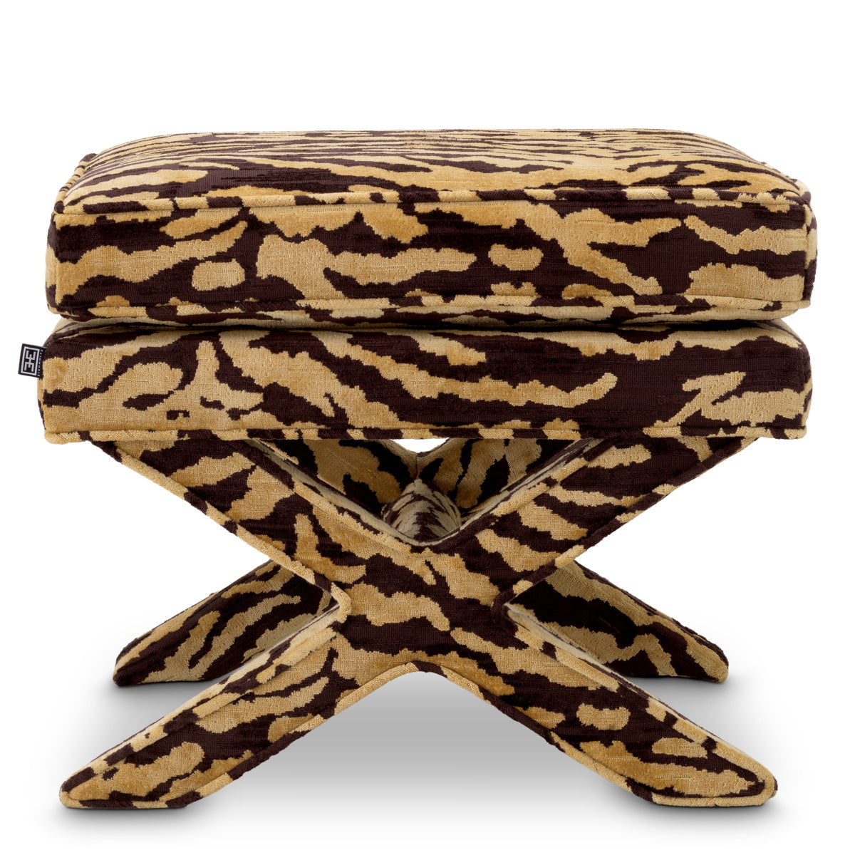 Hocker CORDOBA in braunem Tigerdesign