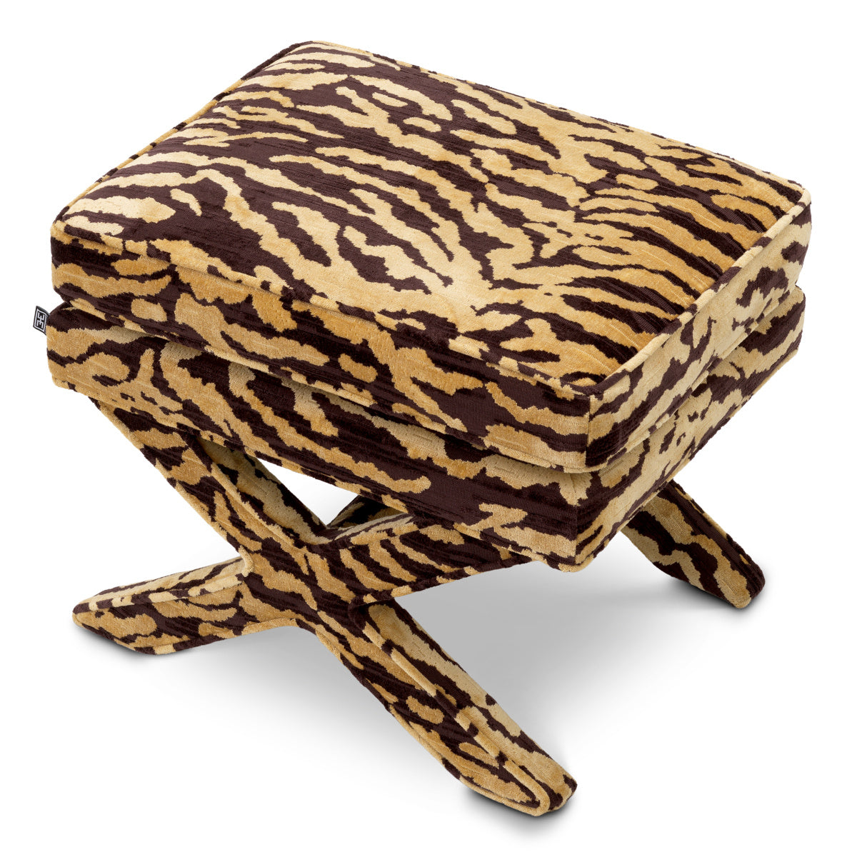 Hocker CORDOBA in braunem Tigerdesign