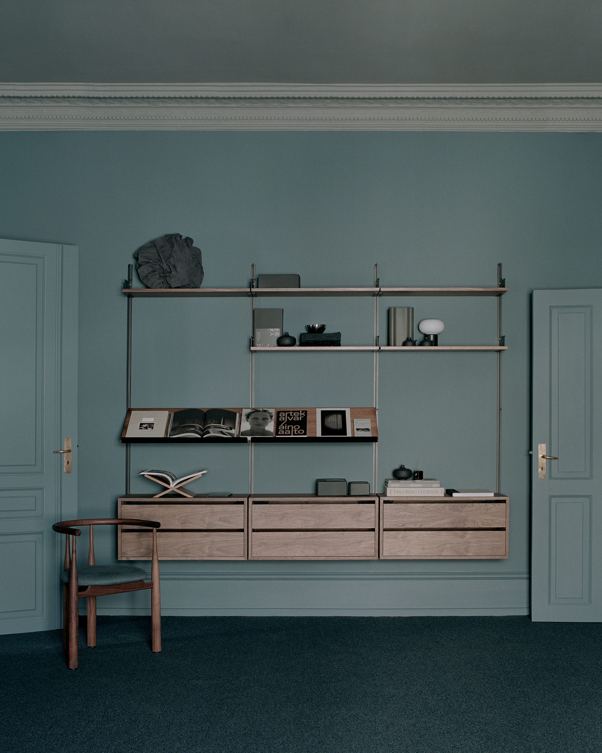 Hanging cabinet with New Works White drawers