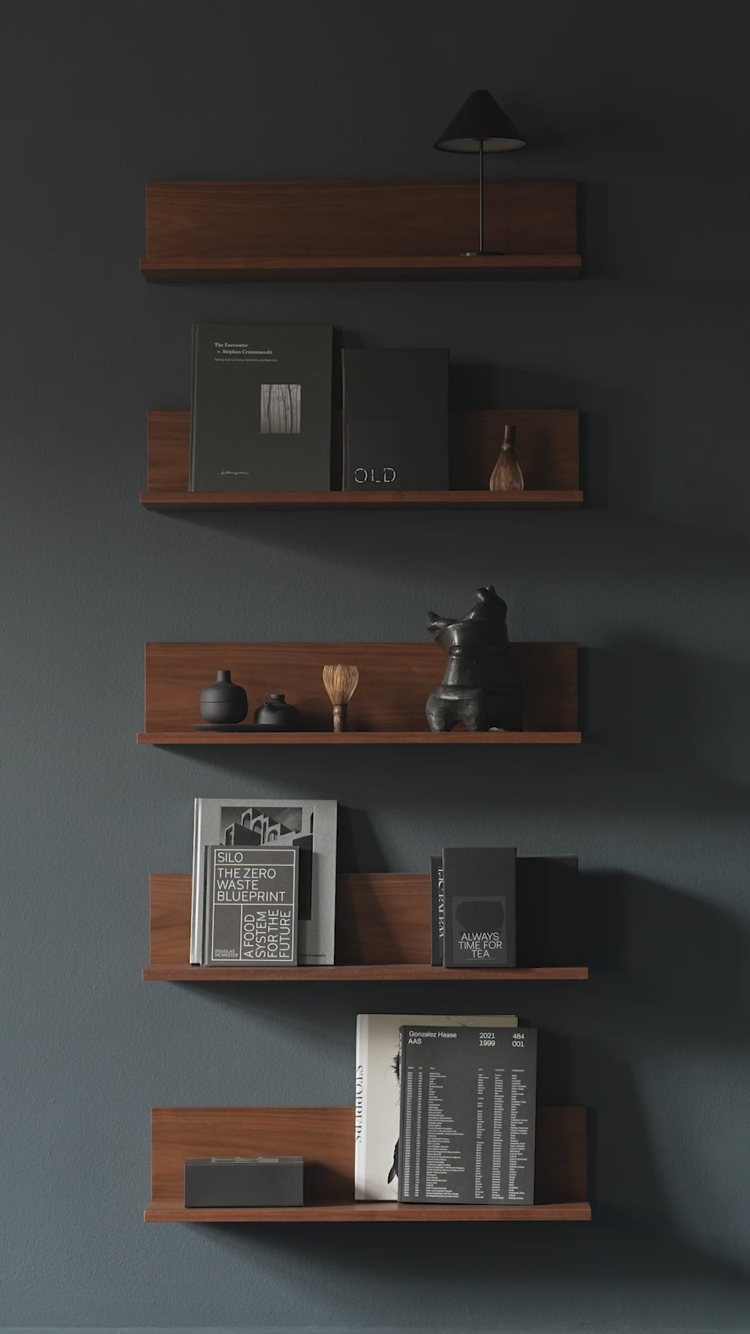 Tana wall shelf black oak veneer